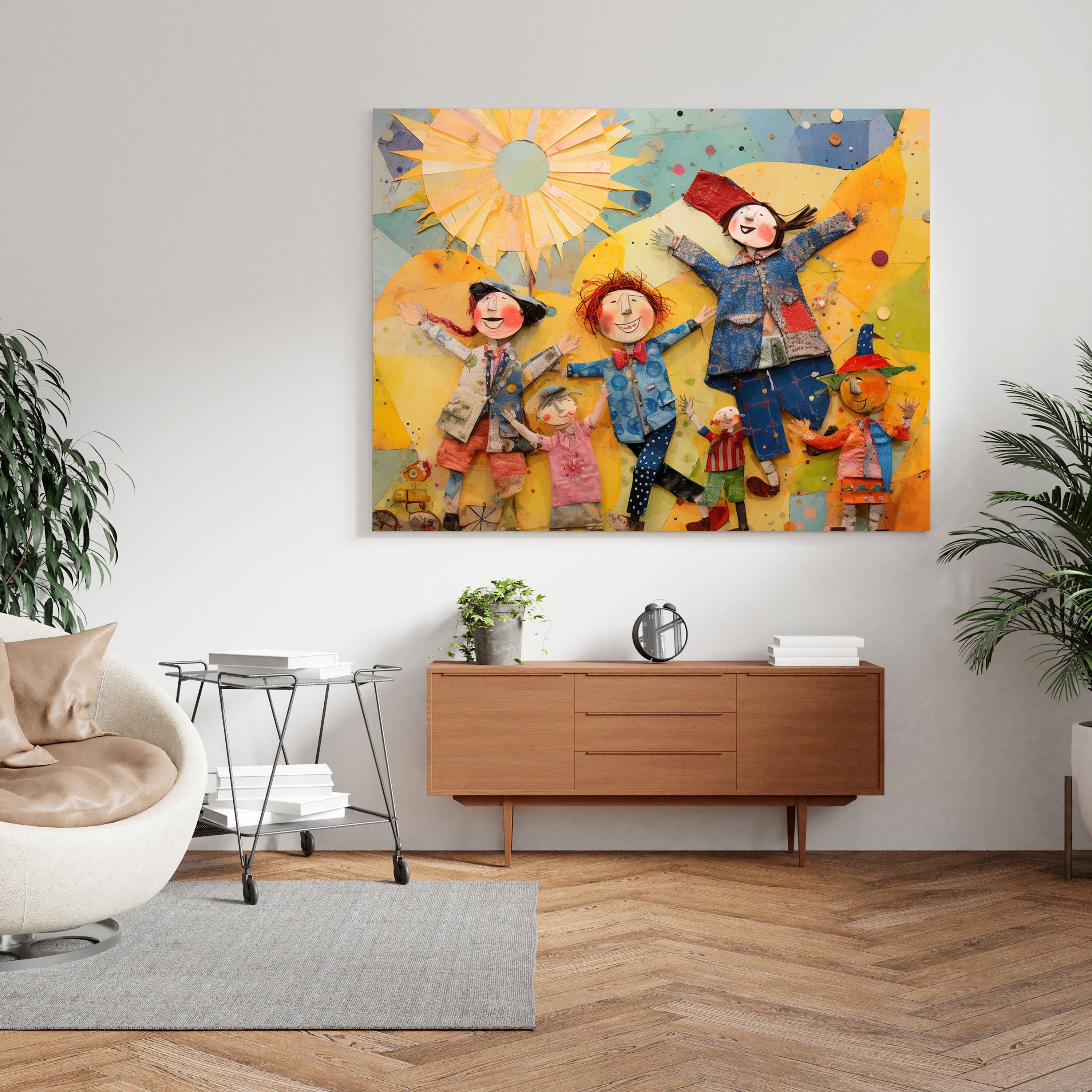 Nursery Vibrant Mixed Media Wall Art - Nursery, Canvas Print, Laughter, Home Decoration