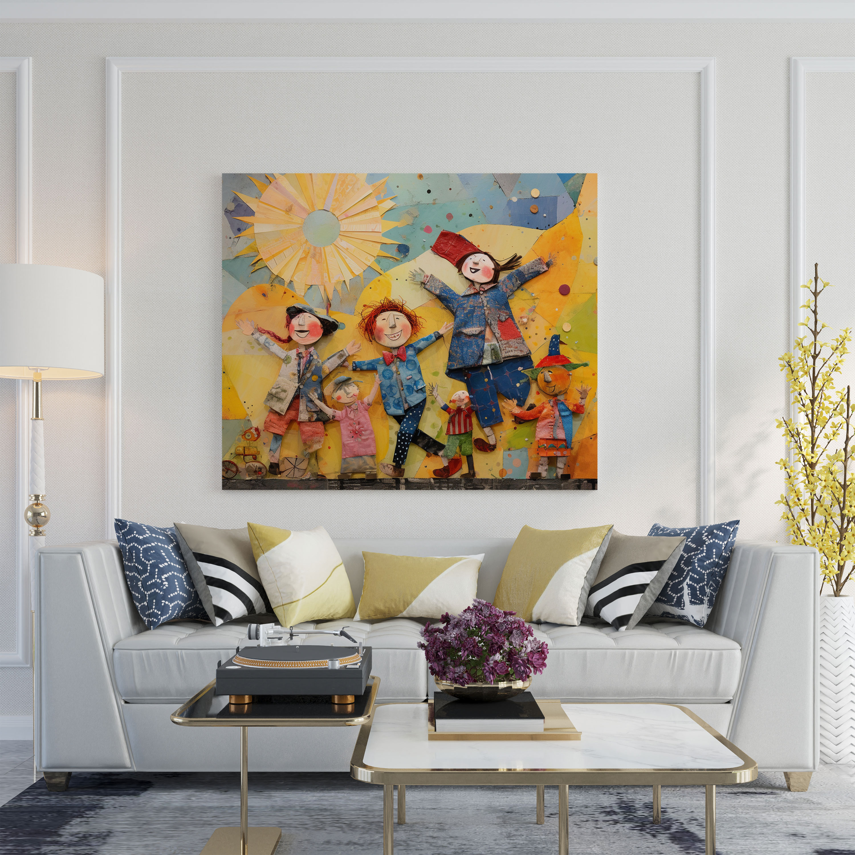 Nursery Vibrant Mixed Media Wall Art - Nursery, Canvas Print, Laughter, Home Decoration