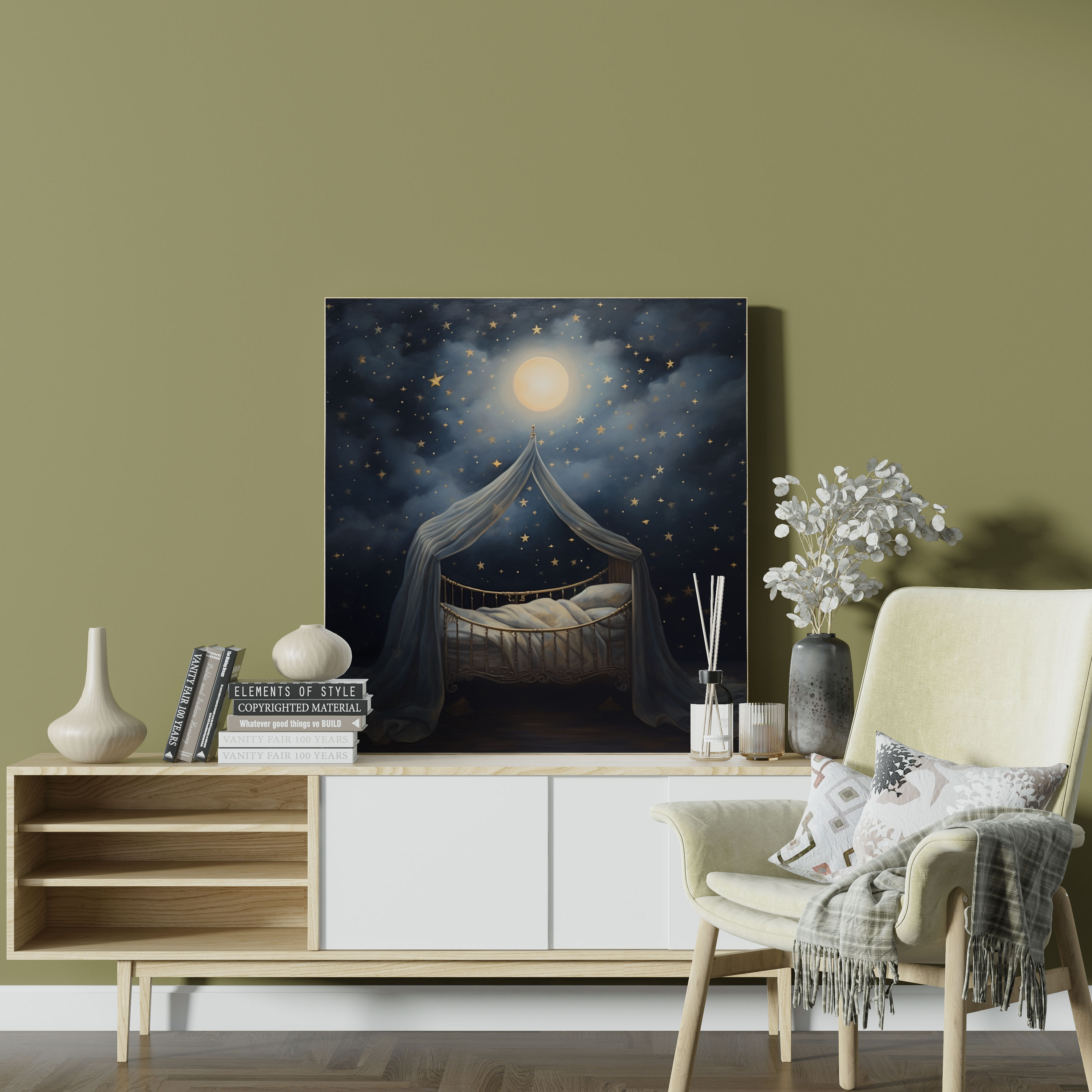 Nursery Dreamy Oil Painting Wall Decoration - Nursery, Wall Art, Canvas Wall Art, Nursery