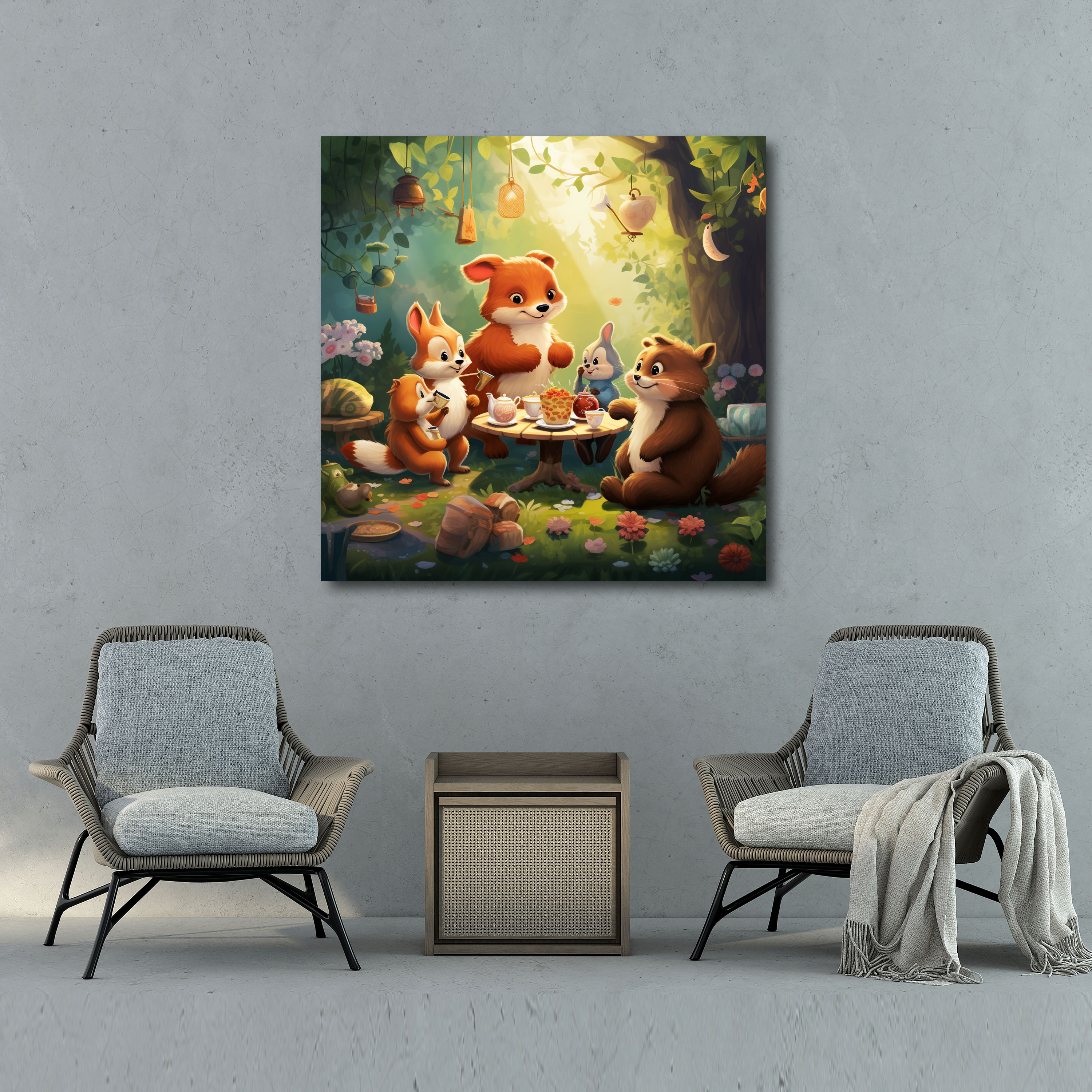 Nursery Playful Digital Illustration Wall Art - Nursery, Wall Decoration, Nursery Garden, Wall Art