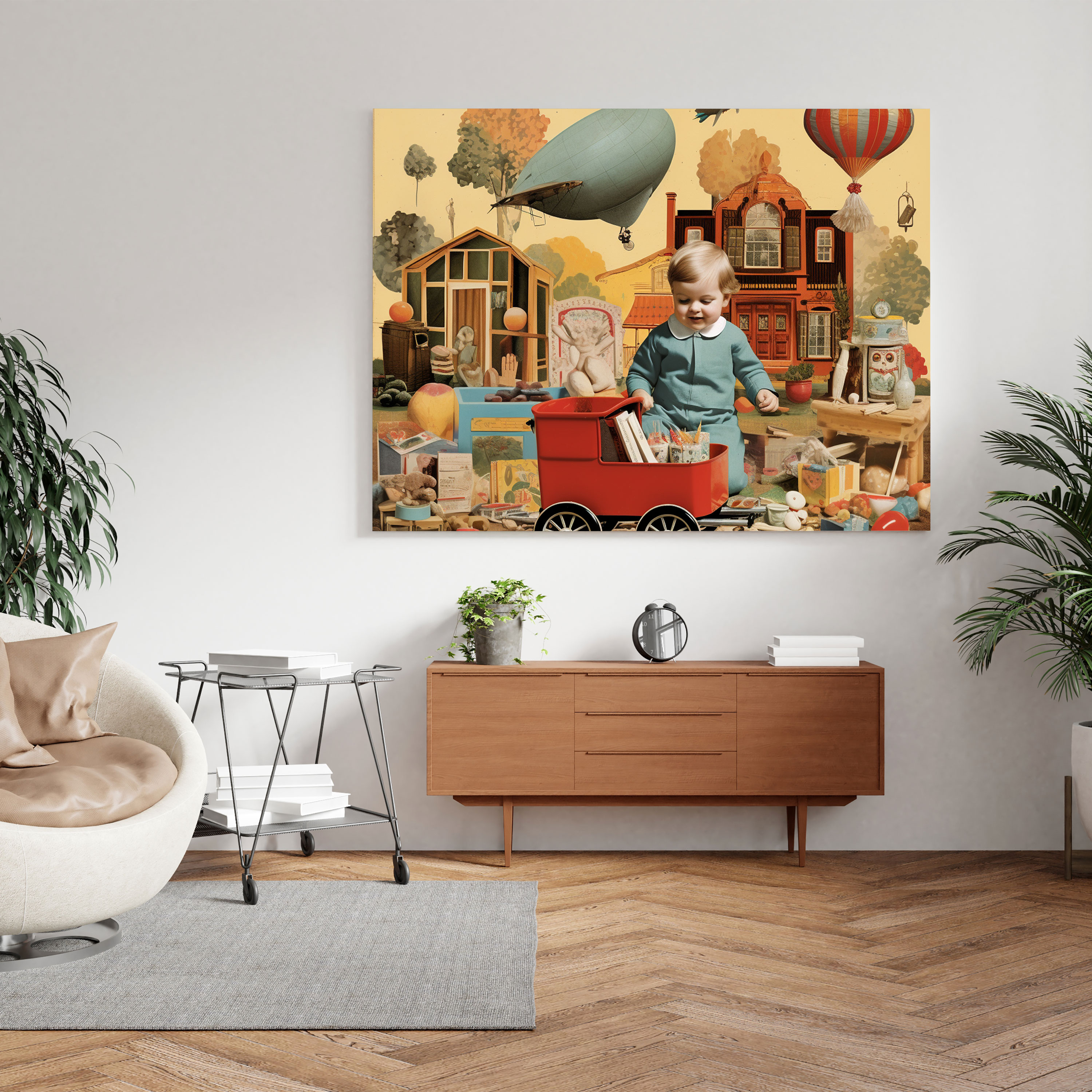 Vintage inspirierte Collage Wanddekoration für das Kinderzimmer - Erinnerungen Zuhause Nostalgie Dekoration