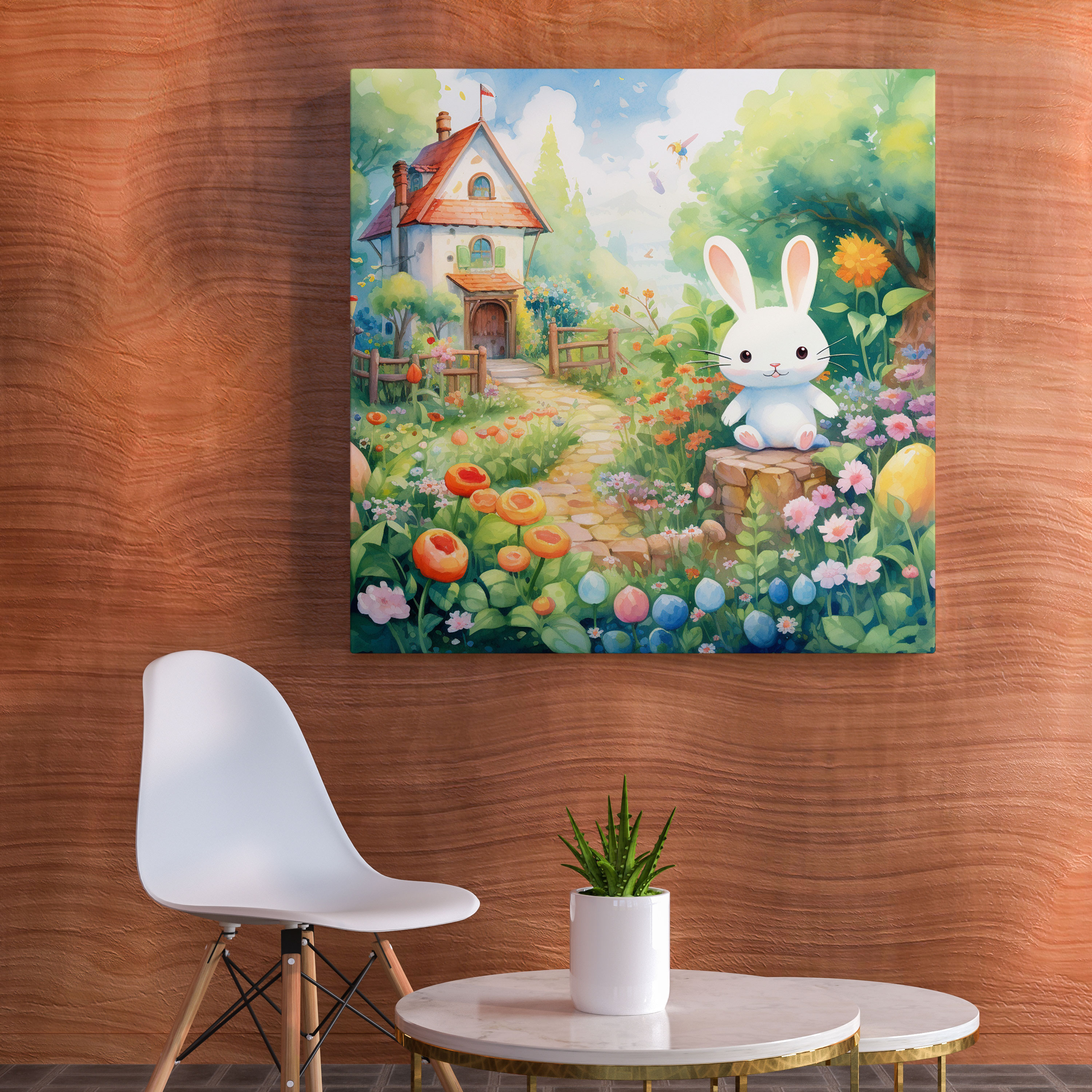 Livhaftes Aquarellgemälde für Kinderzimmer Leinwandbild - Kinderzimmer Wanddekoration Wandkunst
