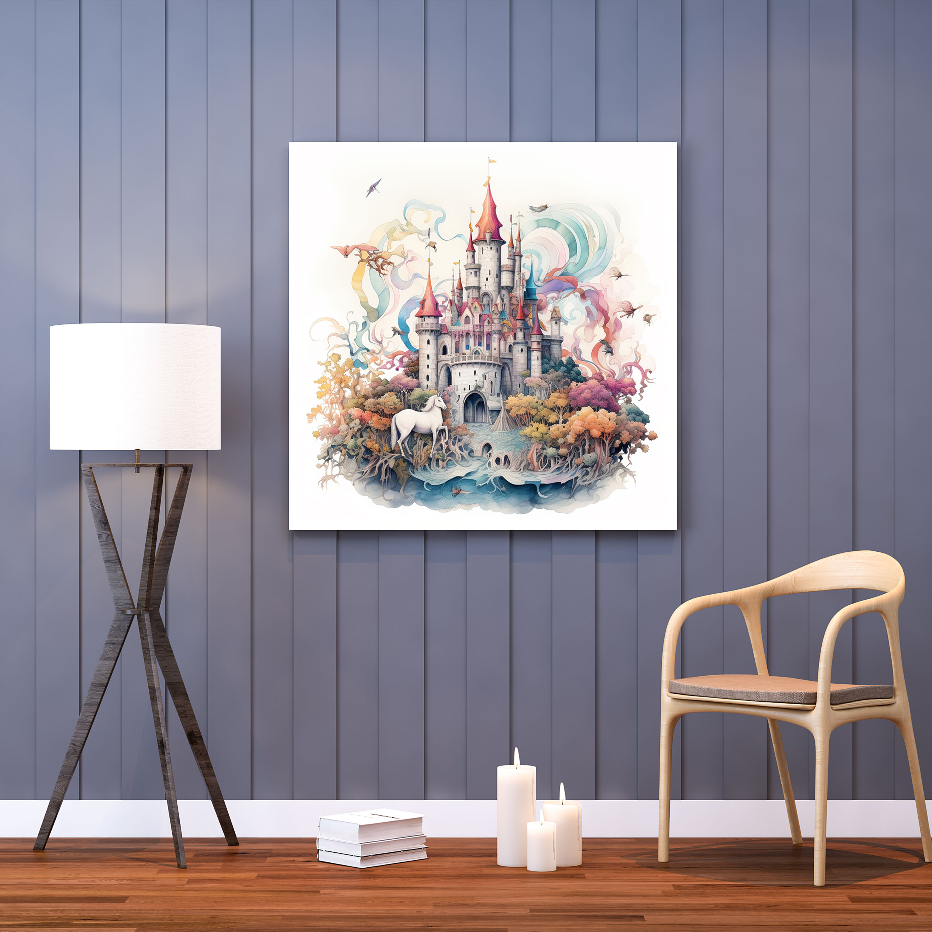 Nursery Whimsical Ink Drawing Wall Art - Nursery, Nursery, Magical Creatures, Wall Decoration
