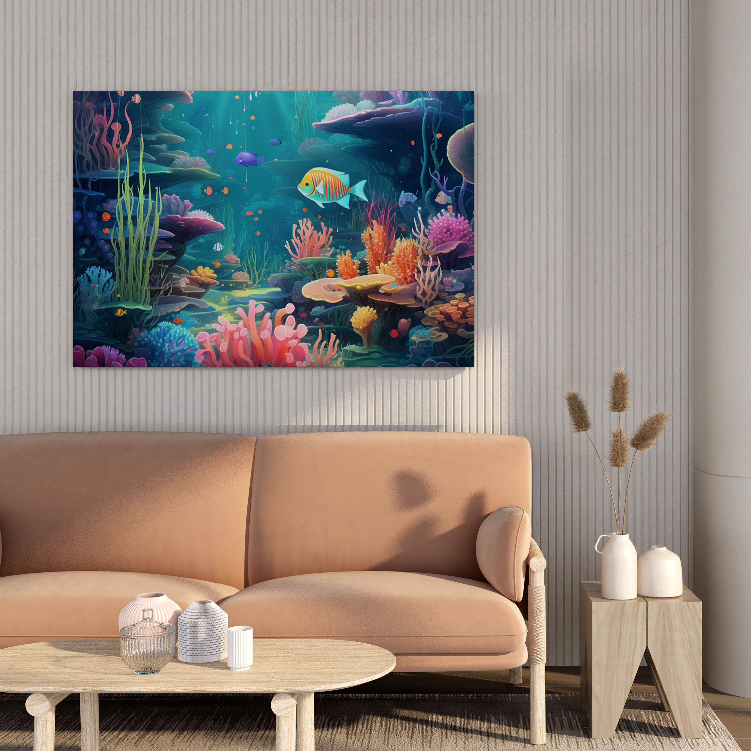 Nursery Undersea Canvas Print - Nursery, Canvas, Digital Illustration, Canvas Wall Art