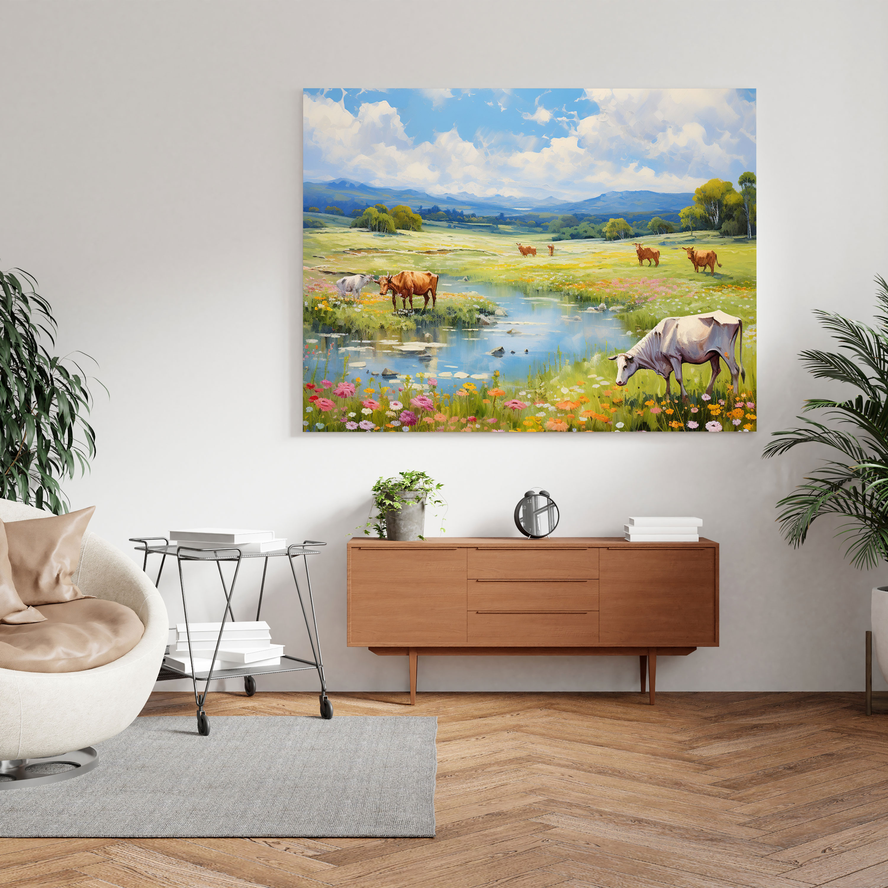 Nursery Meadow Canvas Print - Nursery, Nursery, Impressionist Painting, Canvas