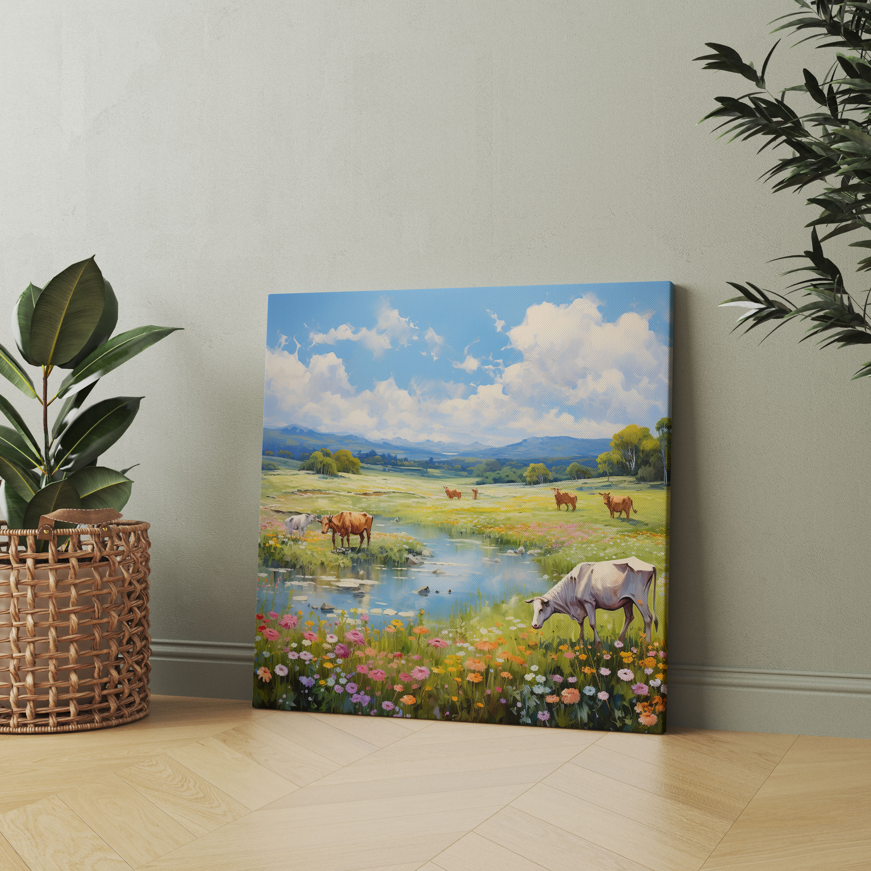 Nursery Meadow Canvas Print - Nursery, Nursery, Impressionist Painting, Canvas