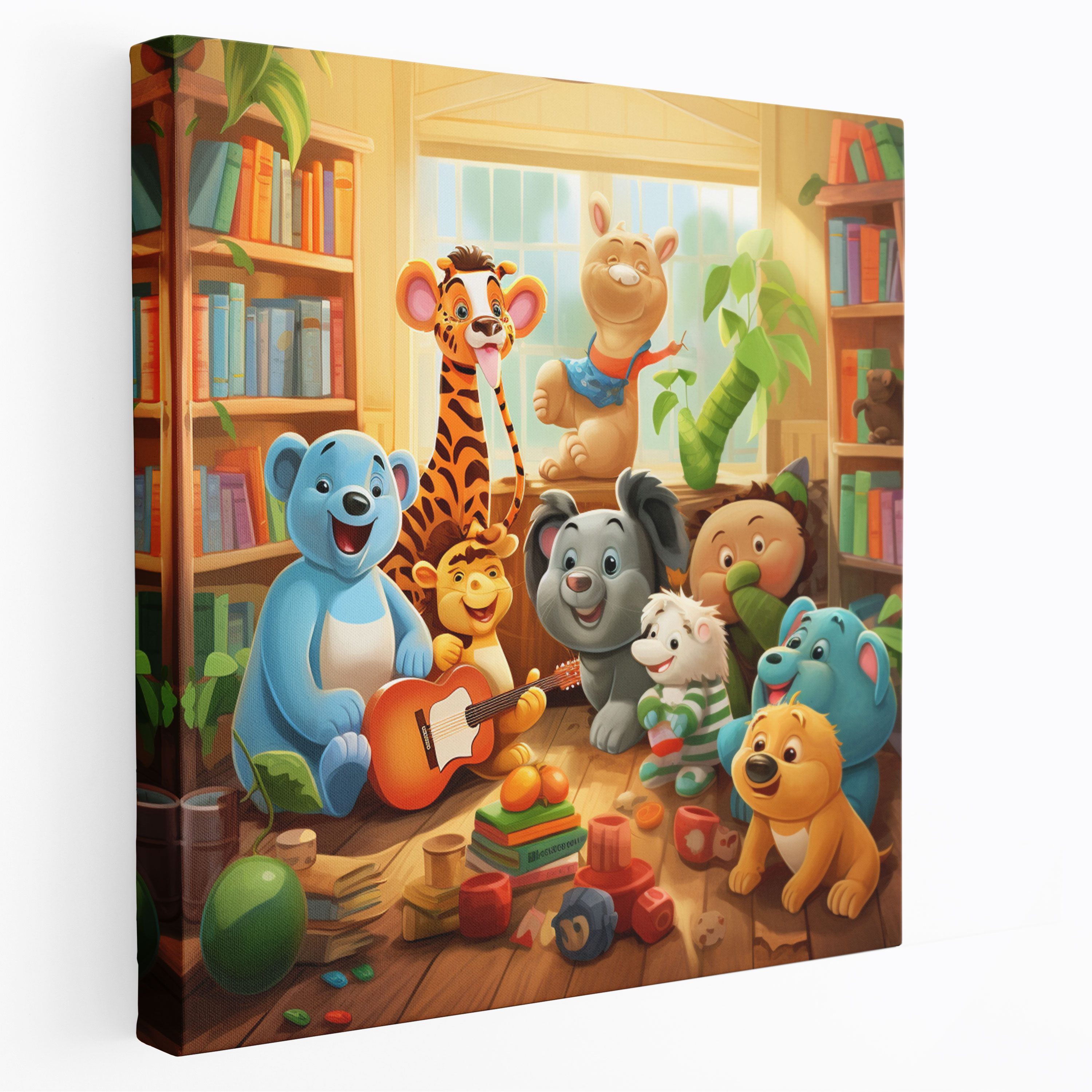 Nursery Animals Canvas Print - Nursery, Colorful, Wall Decoration, Wall Art
