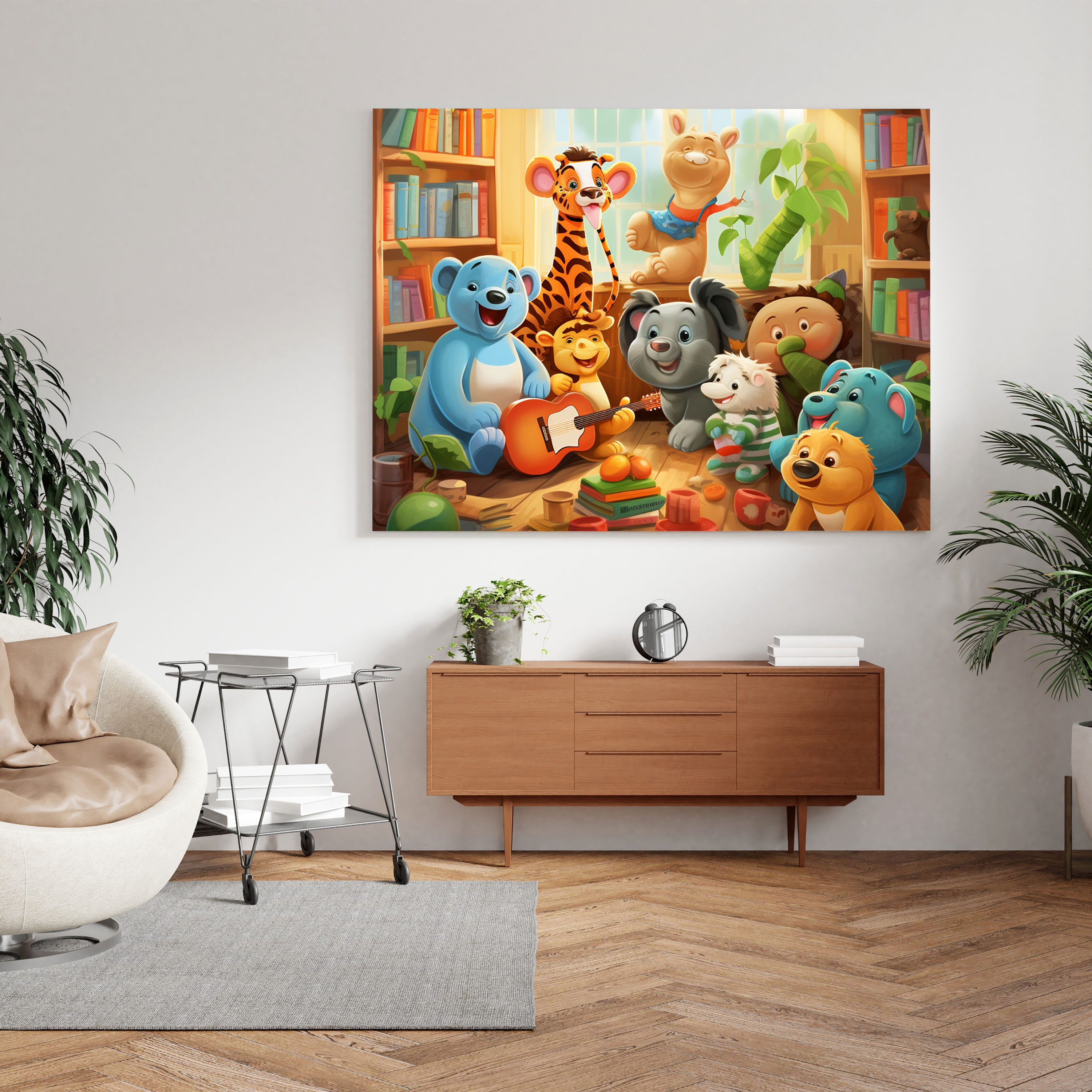 Nursery Animals Canvas Print - Nursery, Colorful, Wall Decoration, Wall Art