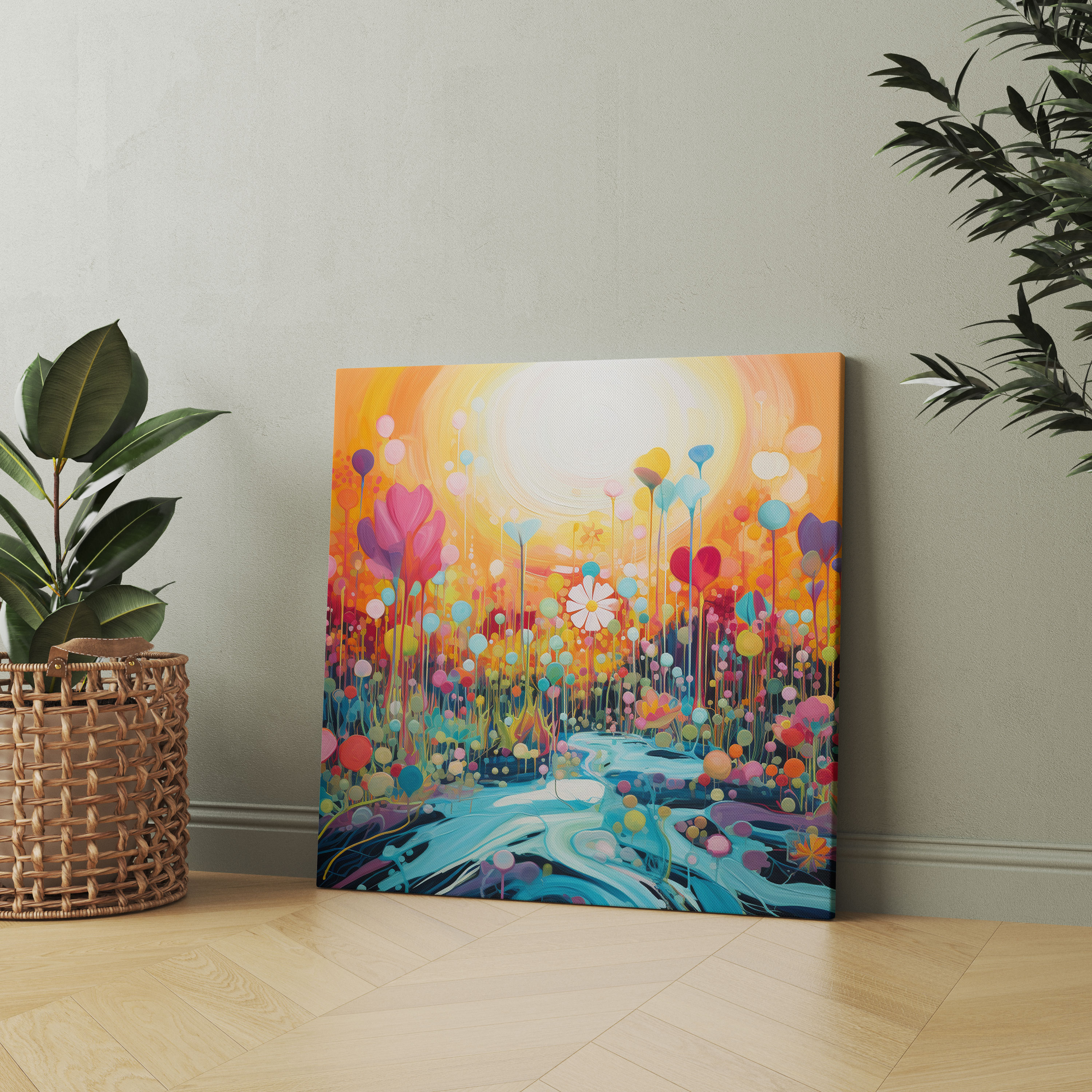 Colorful Nursery Canvas Print - Nursery, Wall Art, Vibrant Colors, Abstract