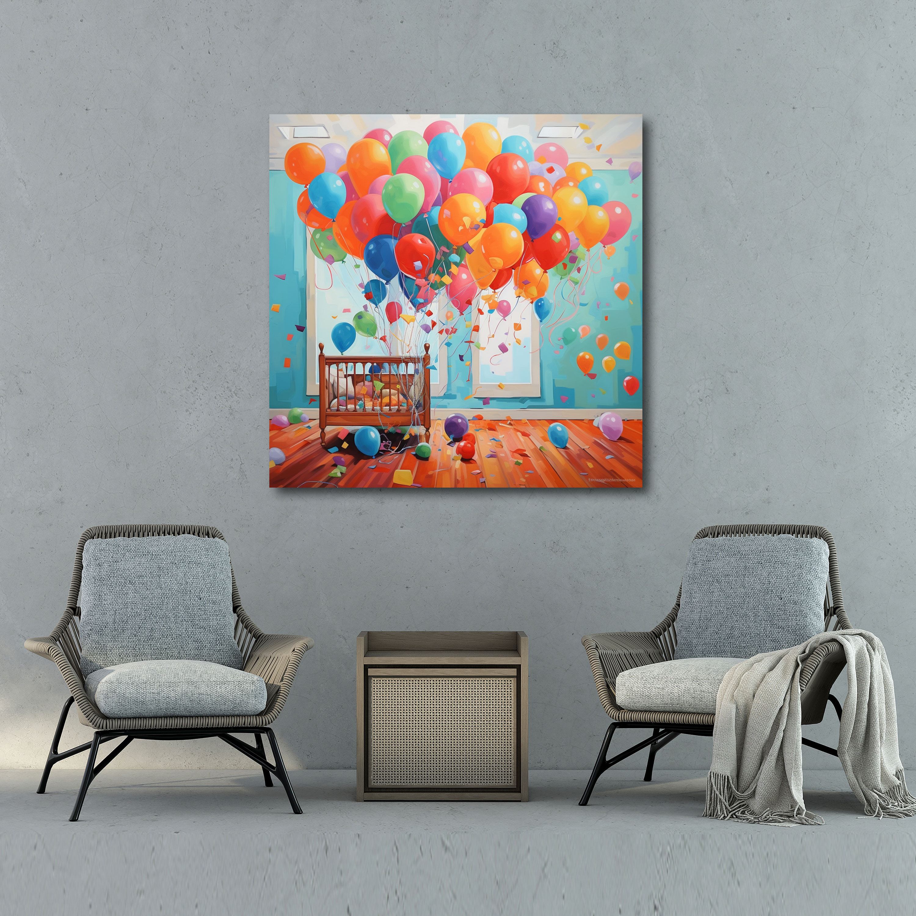 Nursery Vibrant Acrylic Canvas Print - Nursery, Wall Decoration, Home Decoration, Vibrant Acrylic Painting