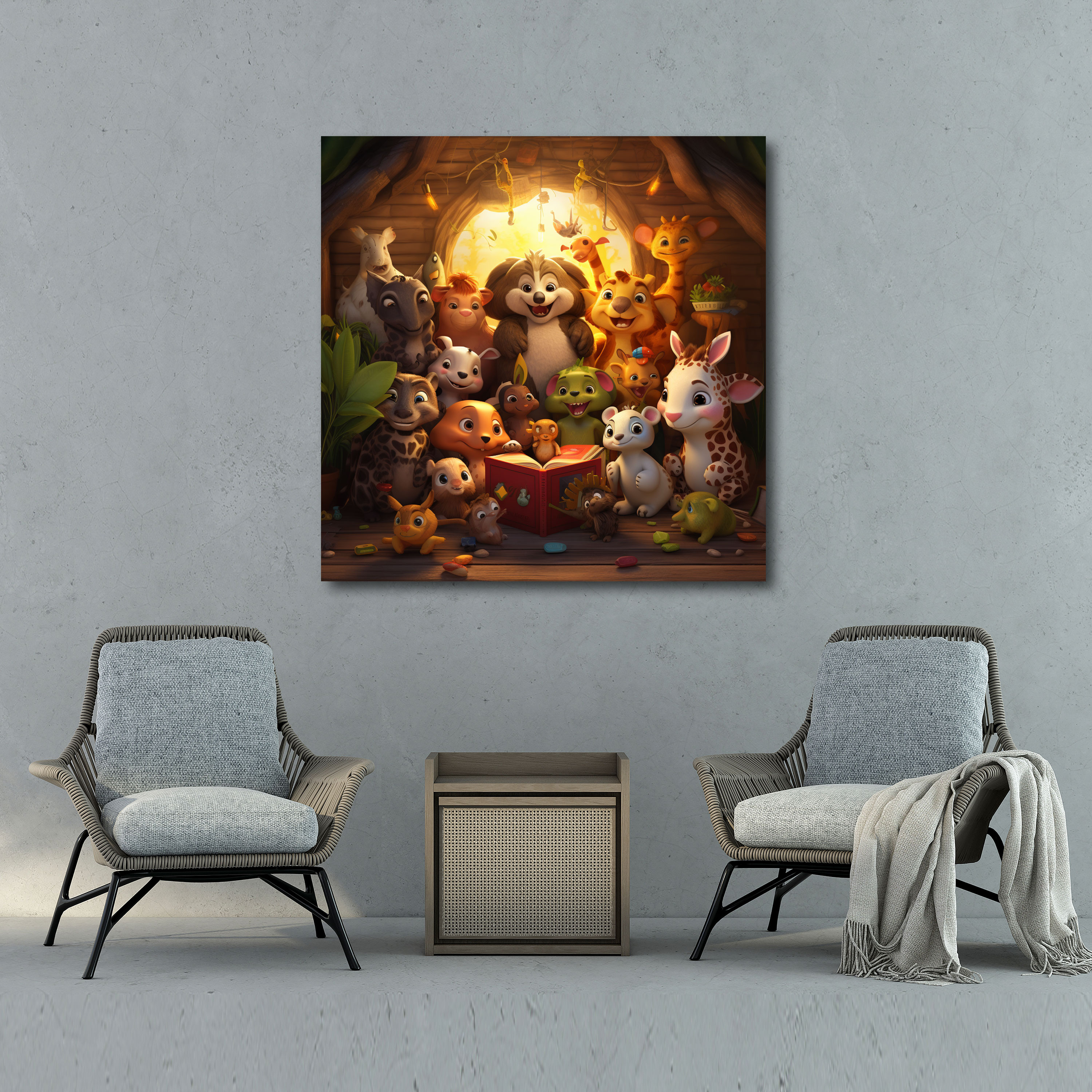 Nursery Whimsical Digital Canvas Print - Nursery, Whimsical Digital Illustrations, Wall Art, Nursery