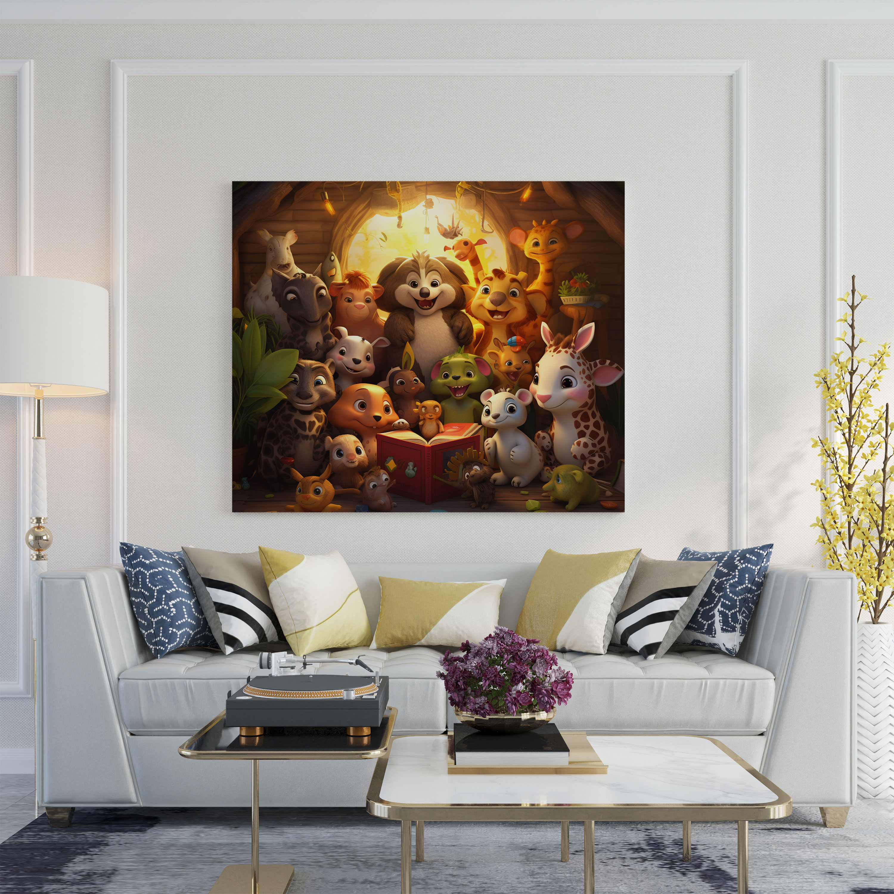 Nursery Whimsical Digital Canvas Print - Nursery, Whimsical Digital Illustrations, Wall Art, Nursery