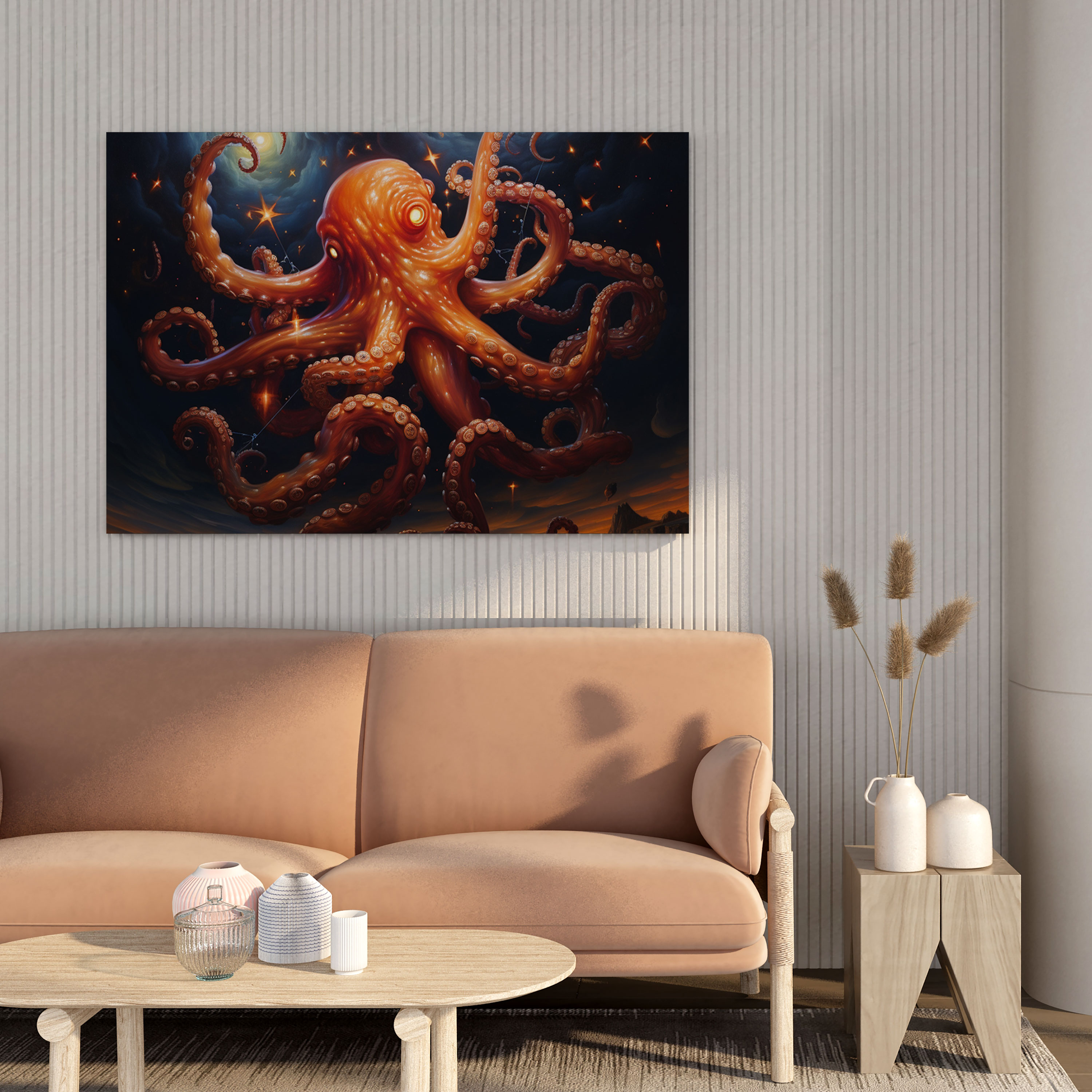 Octopus Wall Art - Surreal Oil Painting - Octopus, Octopus, Canvas Print, Canvas Wall Art