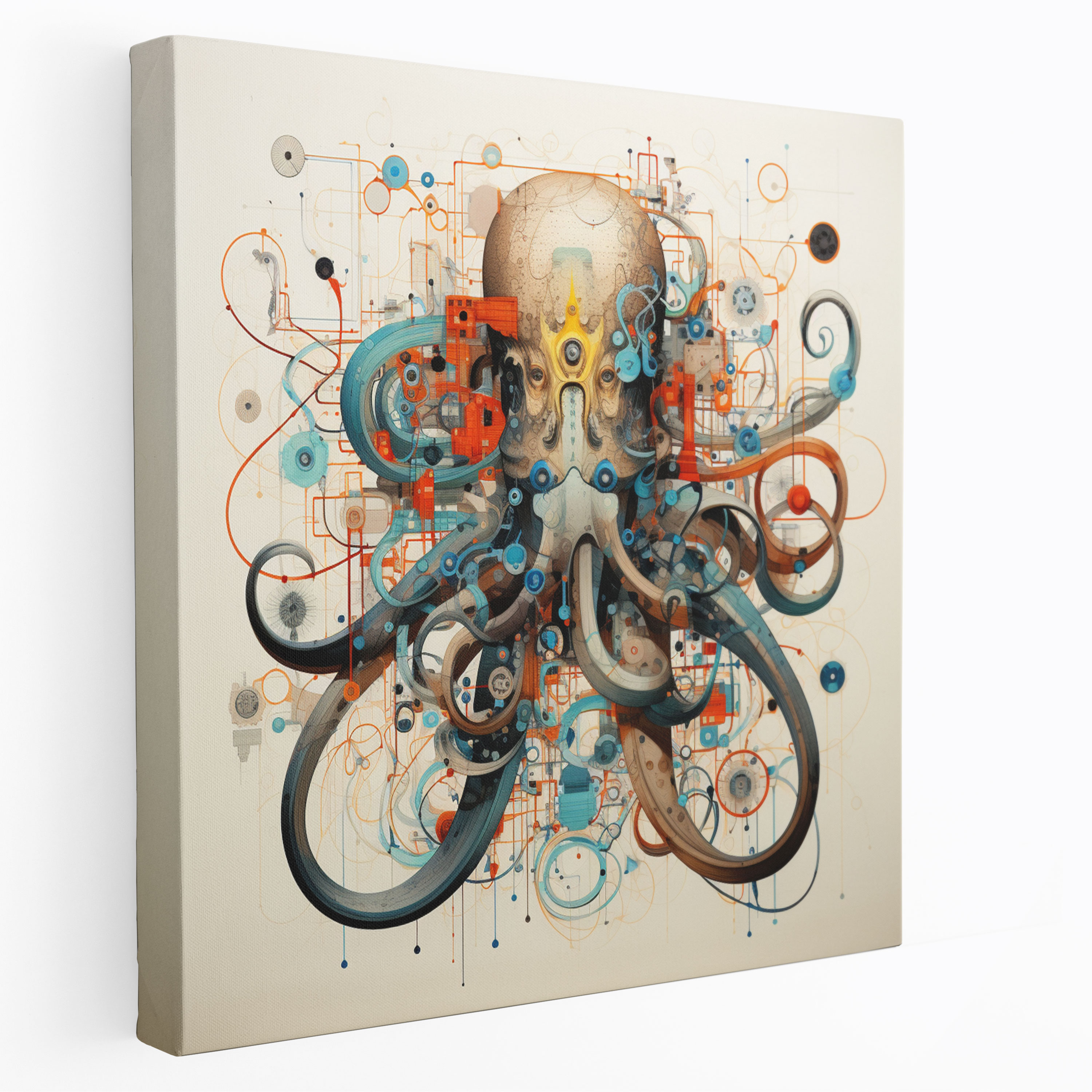 Octopus Wall Art - Geometric Abstraction - Octopus, Intricate Shapes, Octopus, Home Decoration