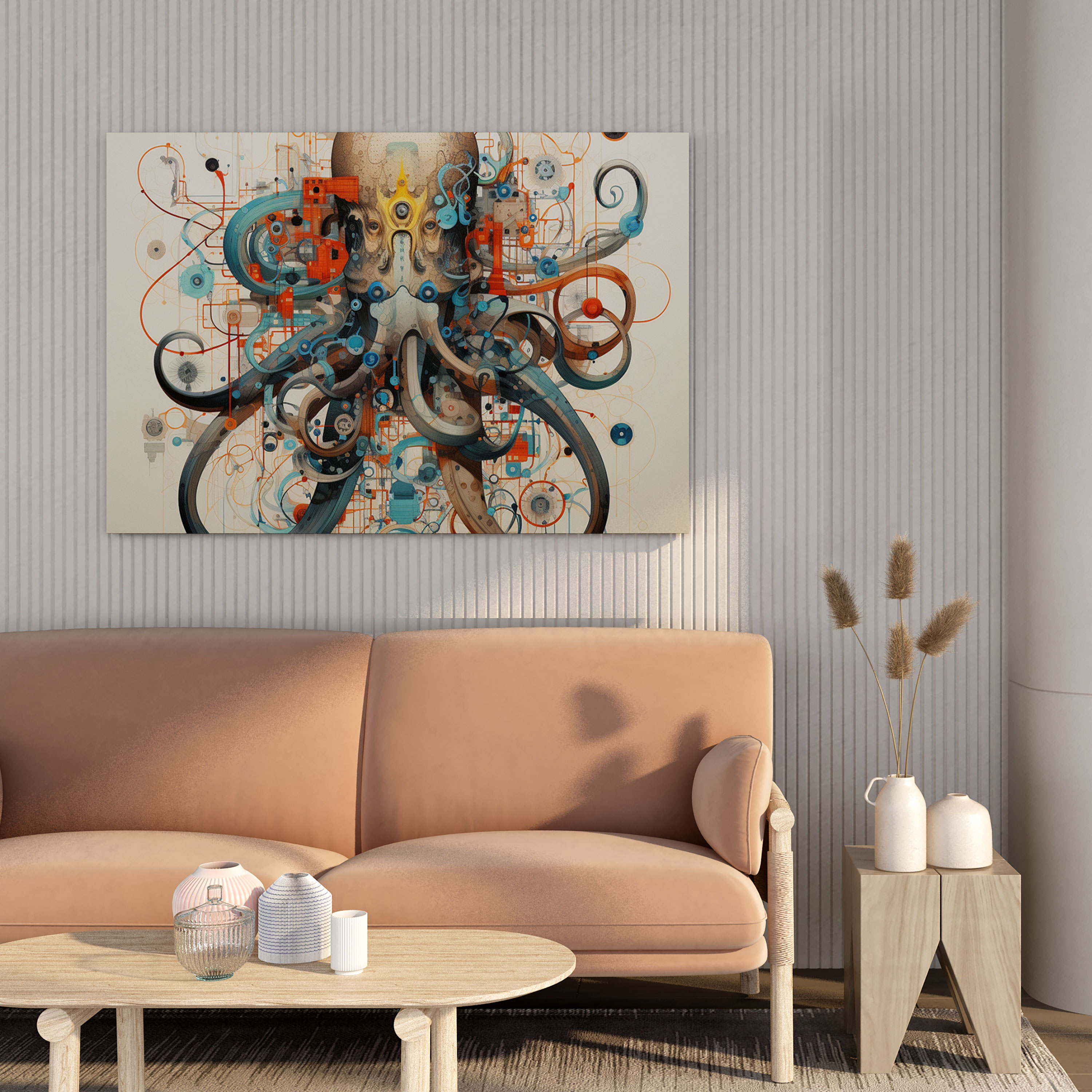 Octopus Wall Art - Geometric Abstraction - Octopus, Intricate Shapes, Octopus, Home Decoration