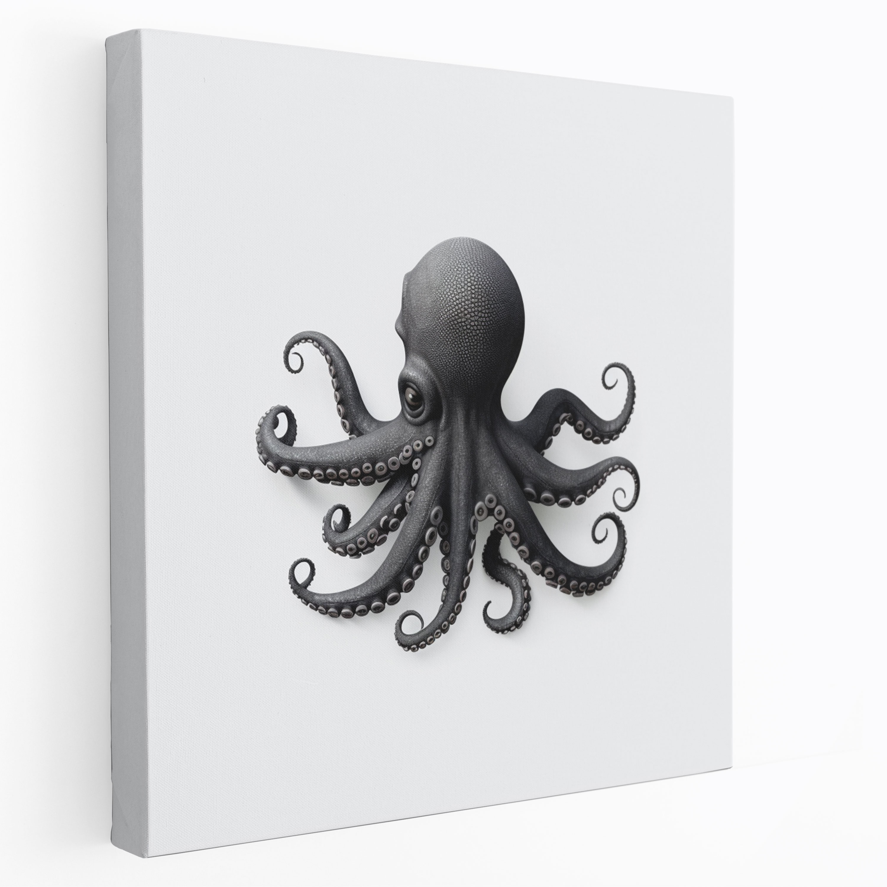 Octopus Wall Decoration - Minimalistic Illustration - Octopus, Black And White, Canvas Wall Art, Octopus
