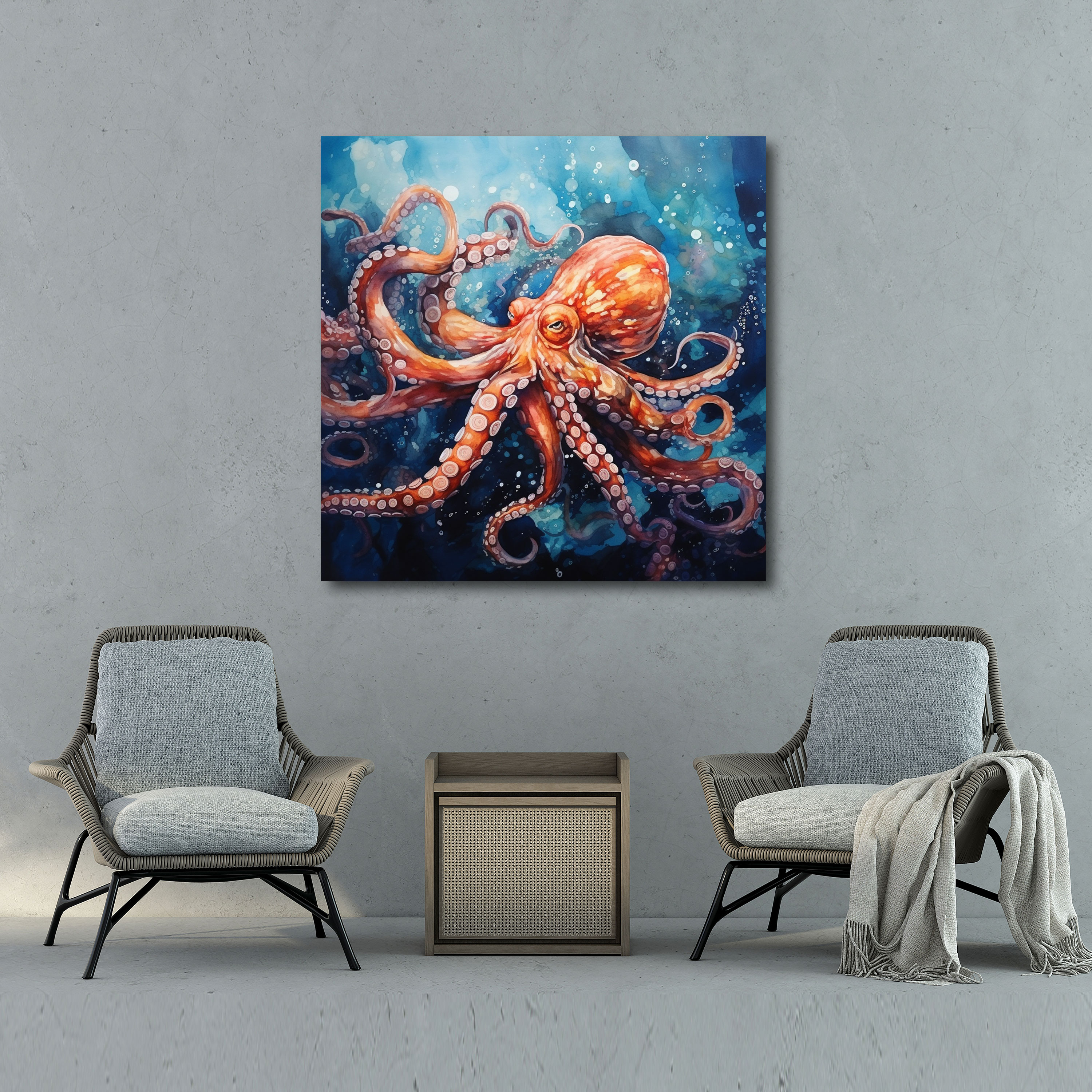 Octopus Canvas Print - Watercolor Wall Art - Octopus, Canvas Wall Art, Canvas Print, Octopus