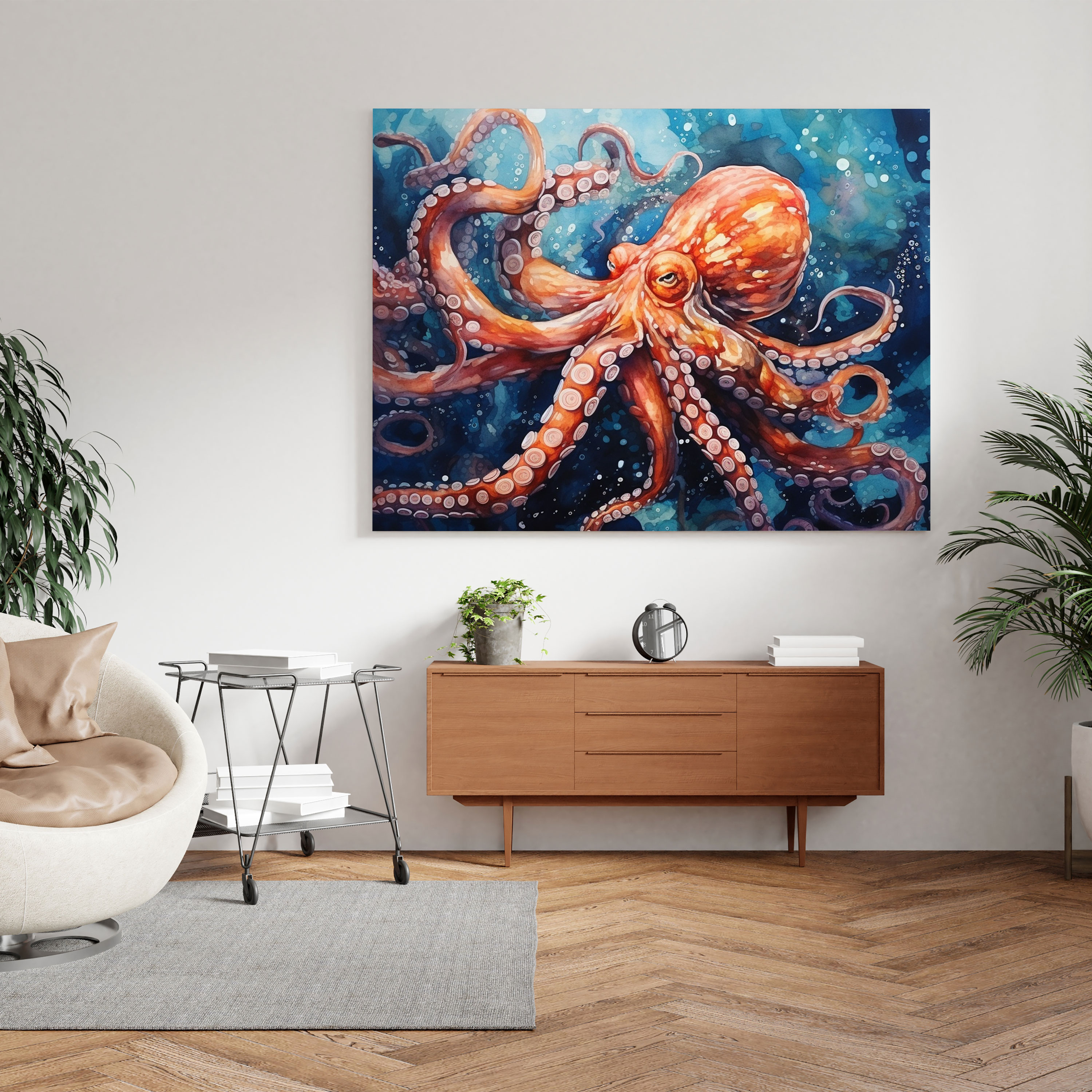 Octopus Canvas Print - Watercolor Wall Art - Octopus, Canvas Wall Art, Canvas Print, Octopus