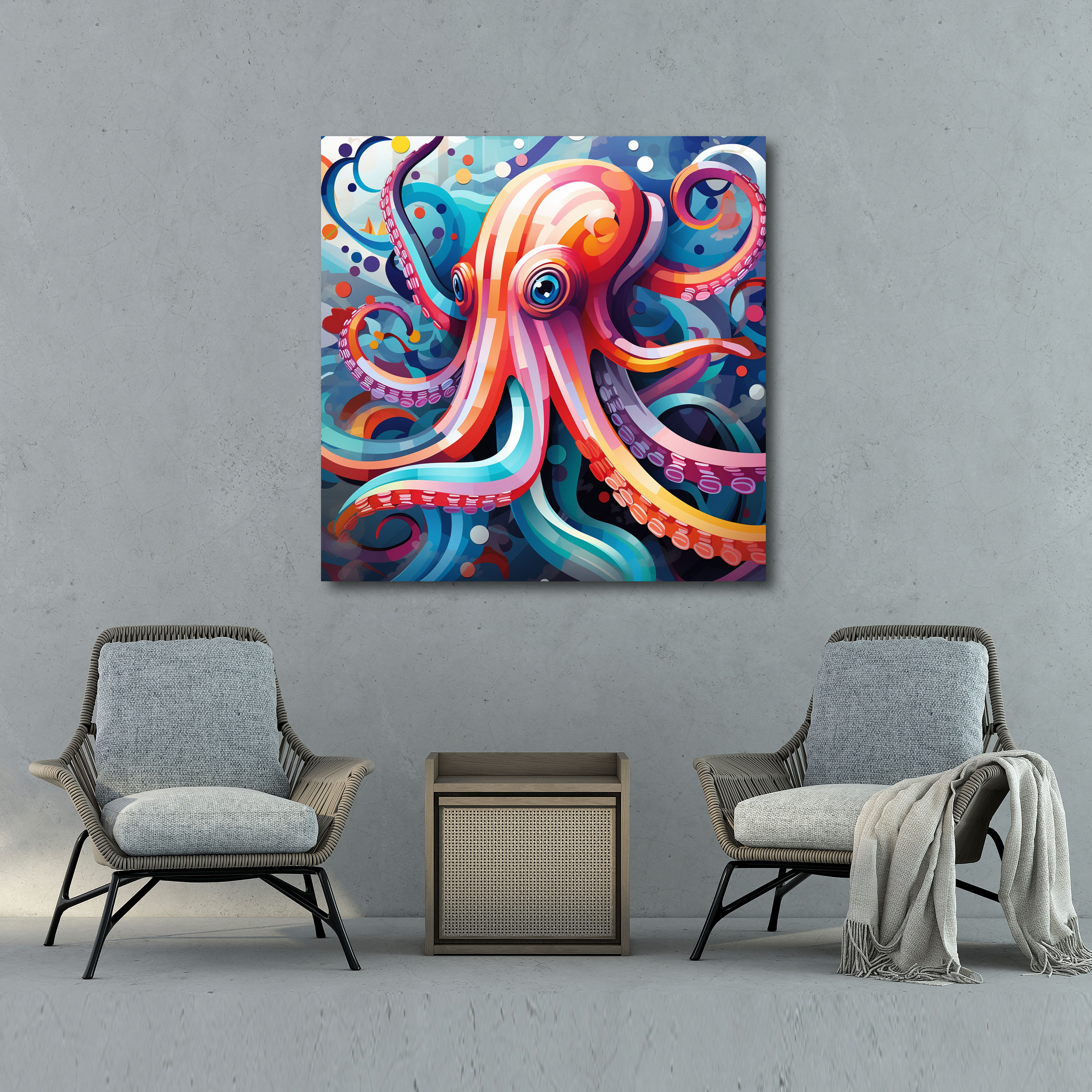 Octopus Wall Art - Modern Digital Canvas Print - Octopus, Wall Art, Home Decoration, Canvas Print