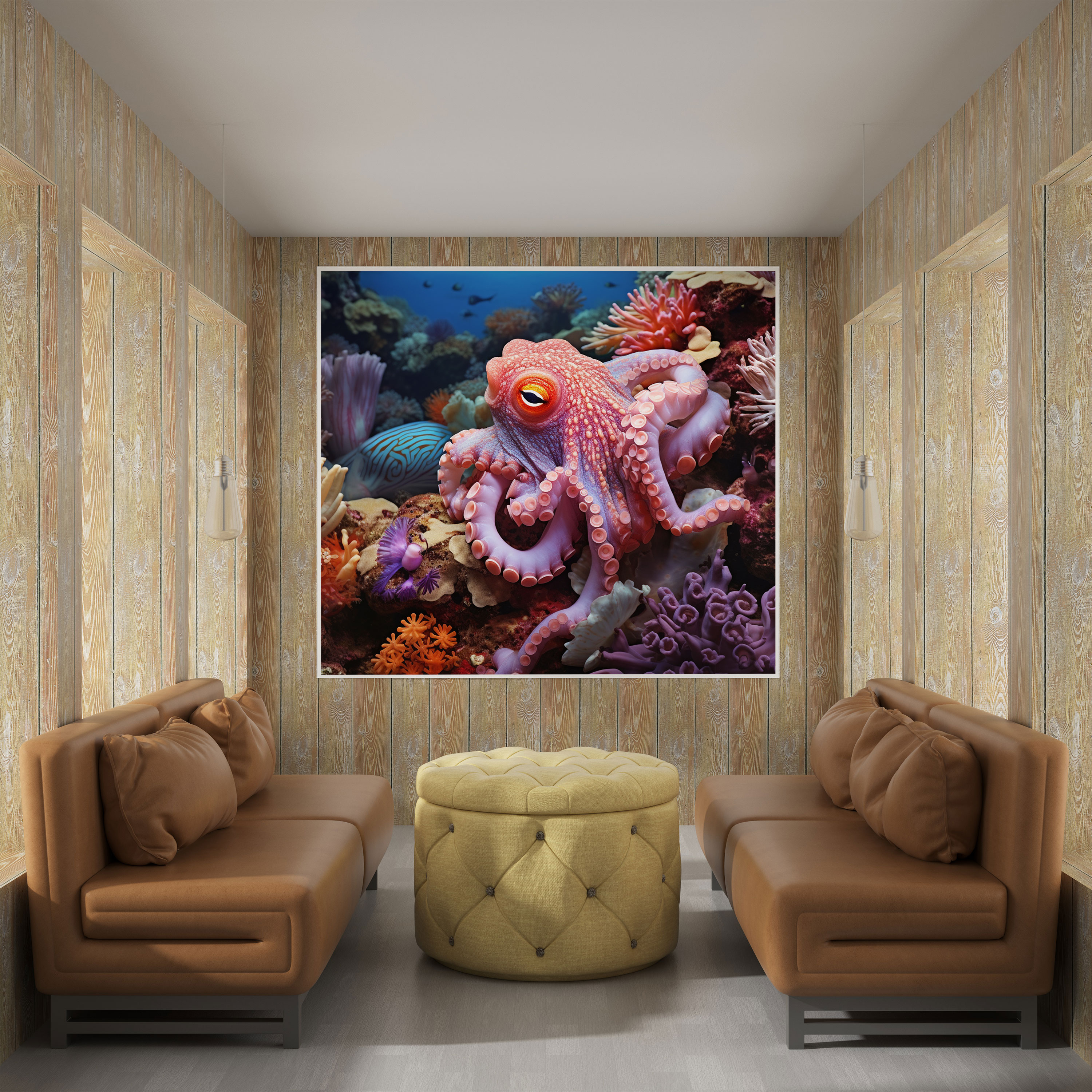 Octopus Canvas Print - Serene Underwater Wall Art - Octopus, Canvas, Canvas Wall Art, Octopus