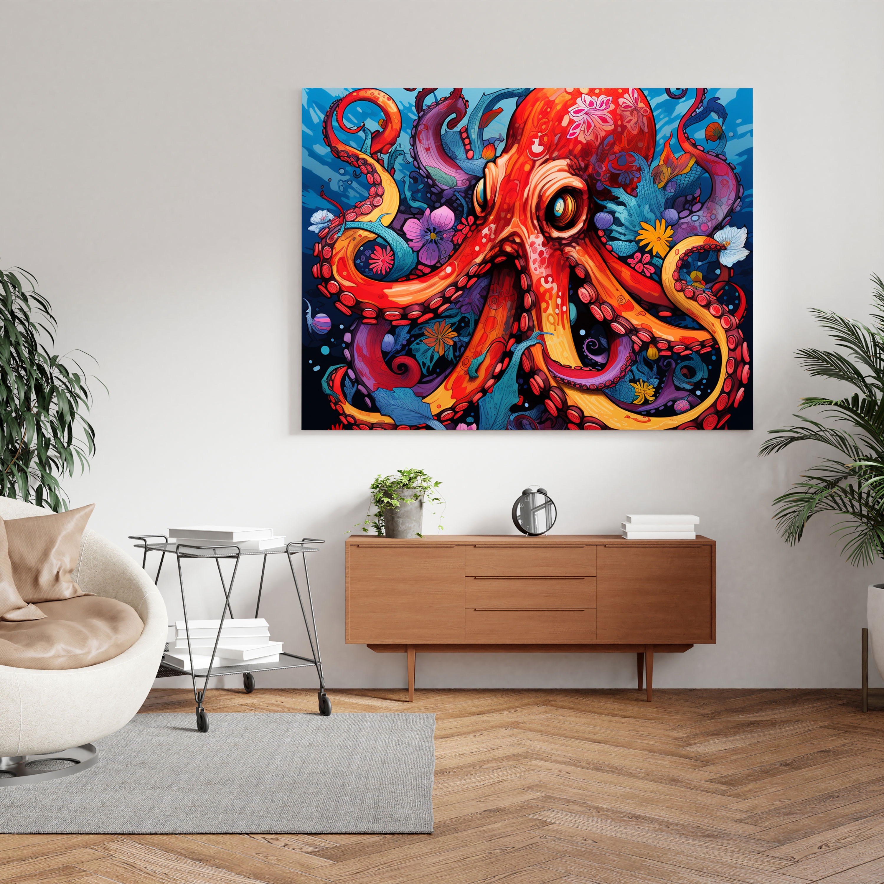 Octopus Canvas Print - Playful Pop Art Wall Art - Octopus, Wall Art, Canvas Print, Home Decoration