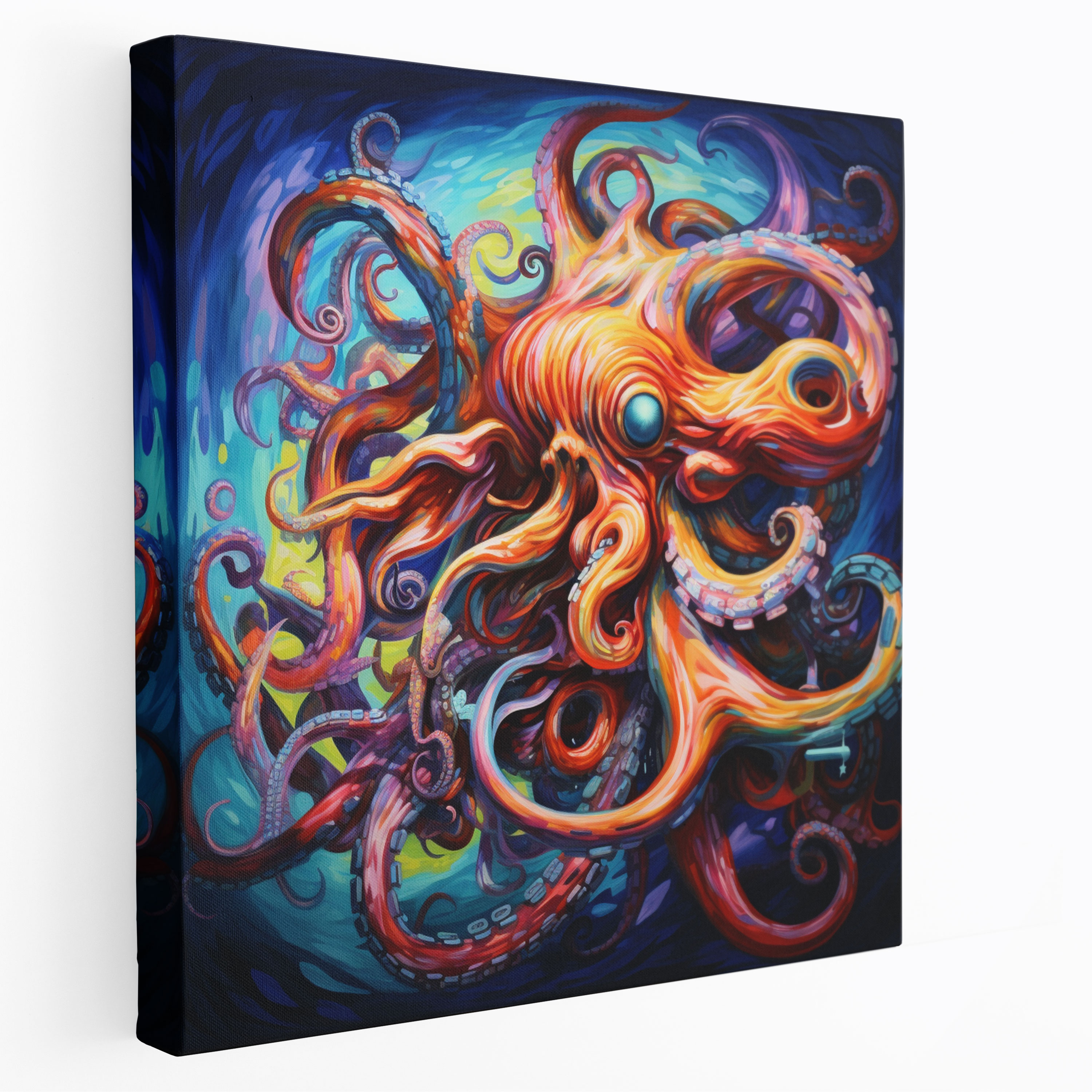 Octopus Wall Art - Abstract Acrylic Artwork - Octopus, Canvas, Canvas Wall Art, Vibrant Colors