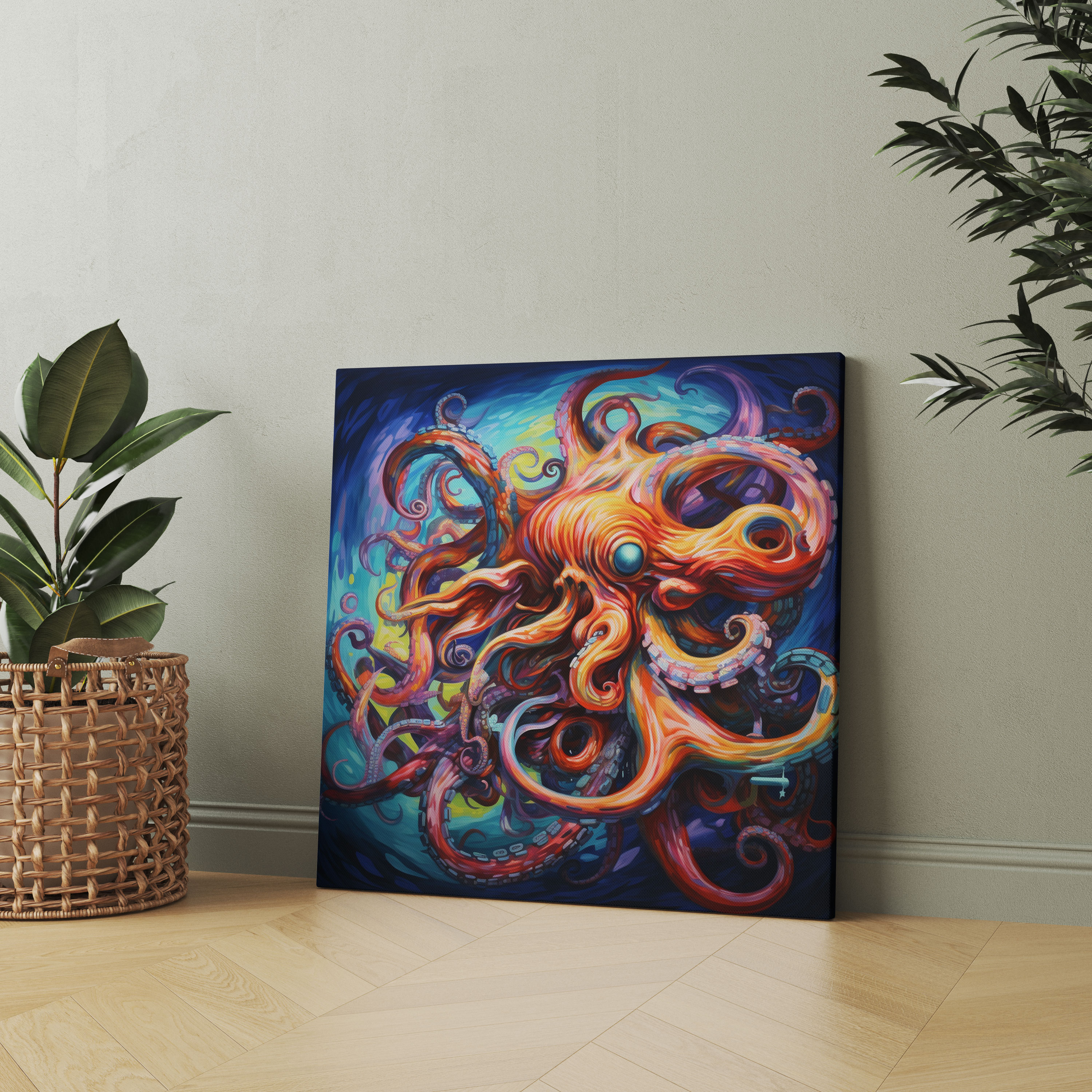 Octopus Wall Art - Abstract Acrylic Artwork - Octopus, Canvas, Canvas Wall Art, Vibrant Colors