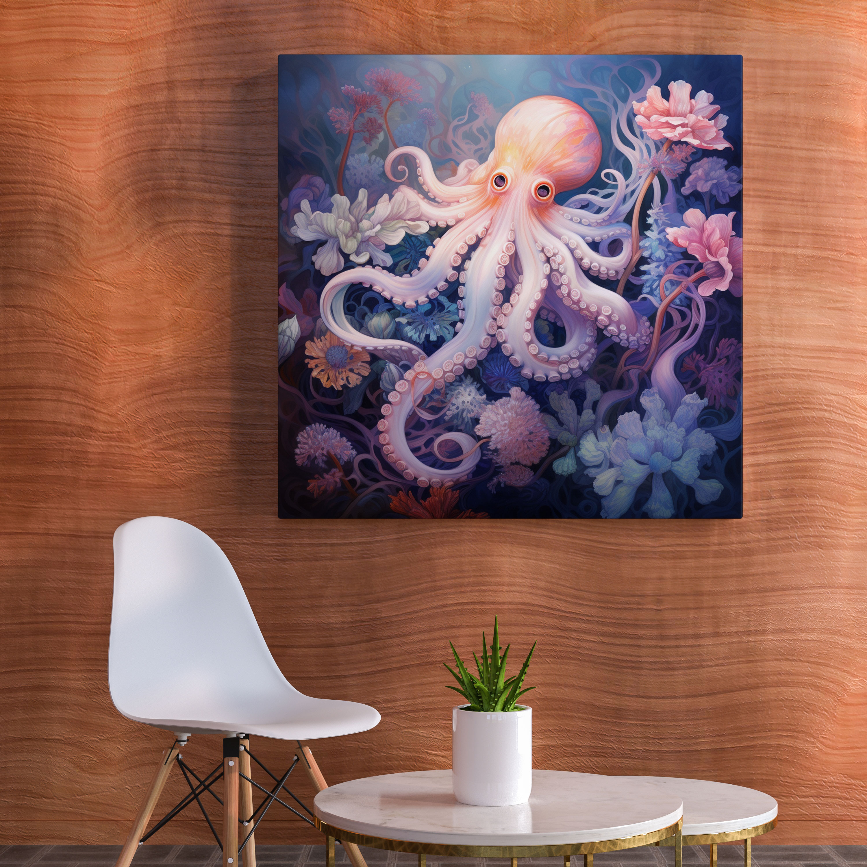 Octopus Canvas Print - Dreamy Pastel Painting - Octopus, Canvas, Canvas Wall Art, Octopus