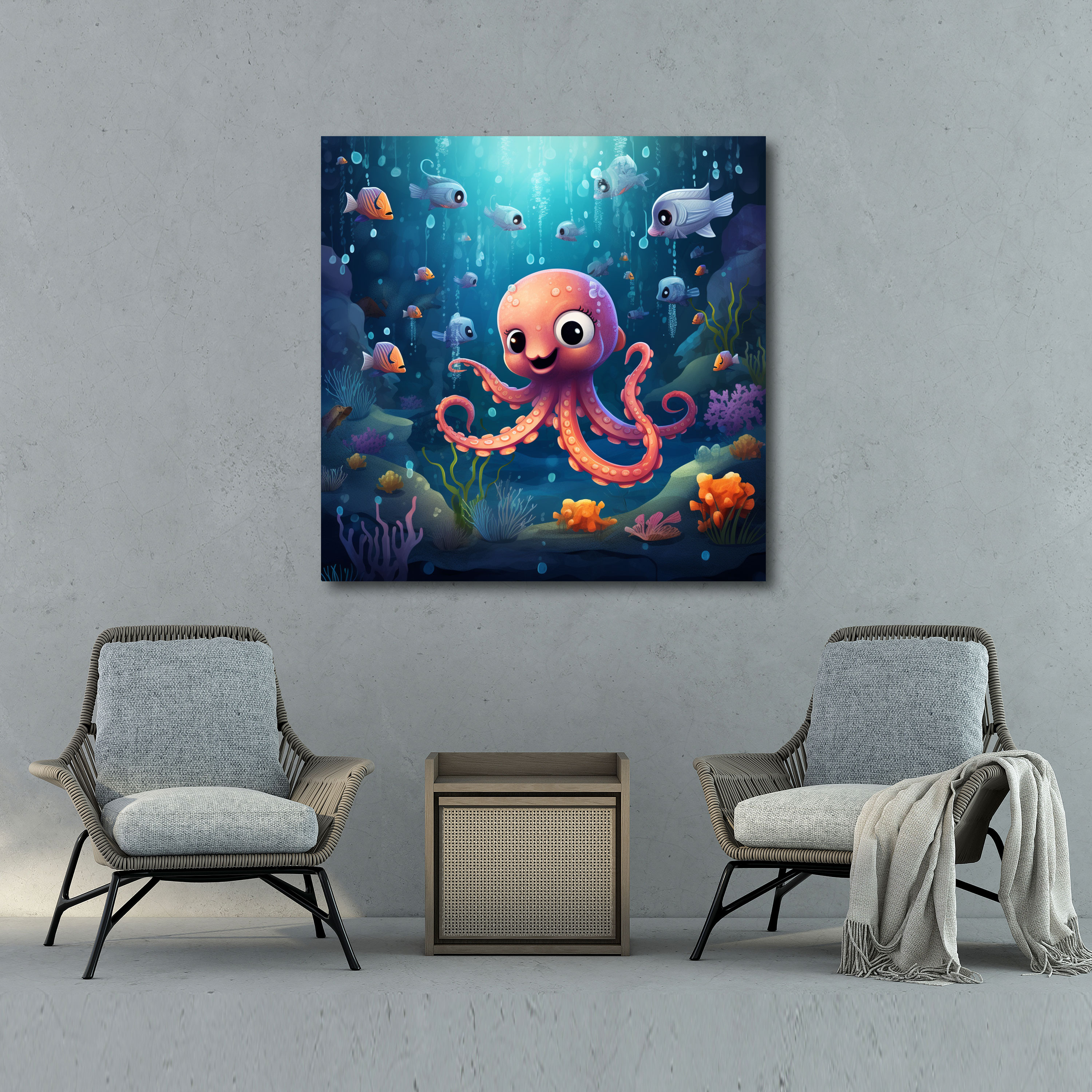 Whimsical Octopus Wall Art - Octopus, Whimsical Illustration, Magical, Wall Decoration