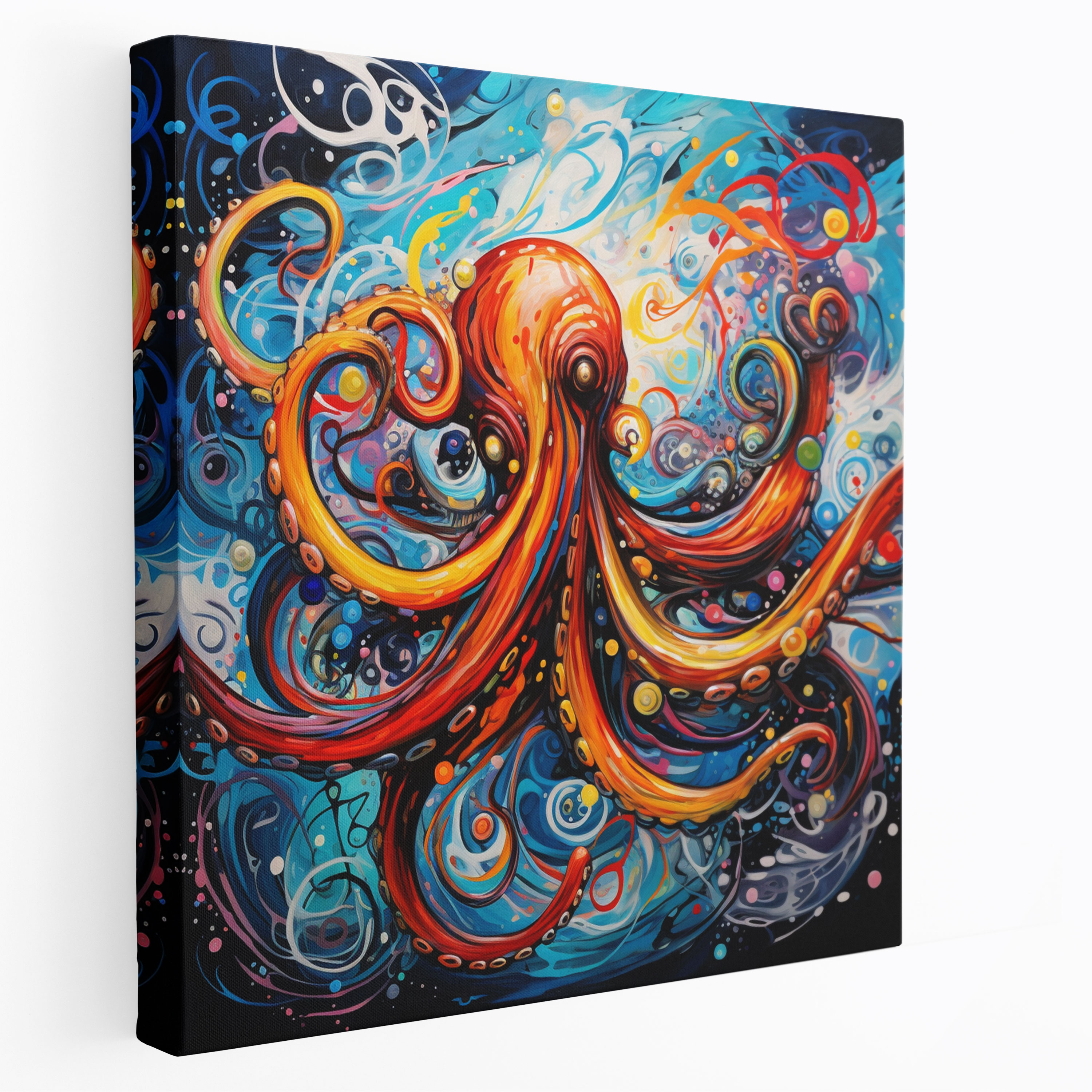 Octopus Canvas Print - Abstract Acrylic Painting Wall Art - Octopus, Ocean Decor, Canvas Wall Art, Wall Decoration