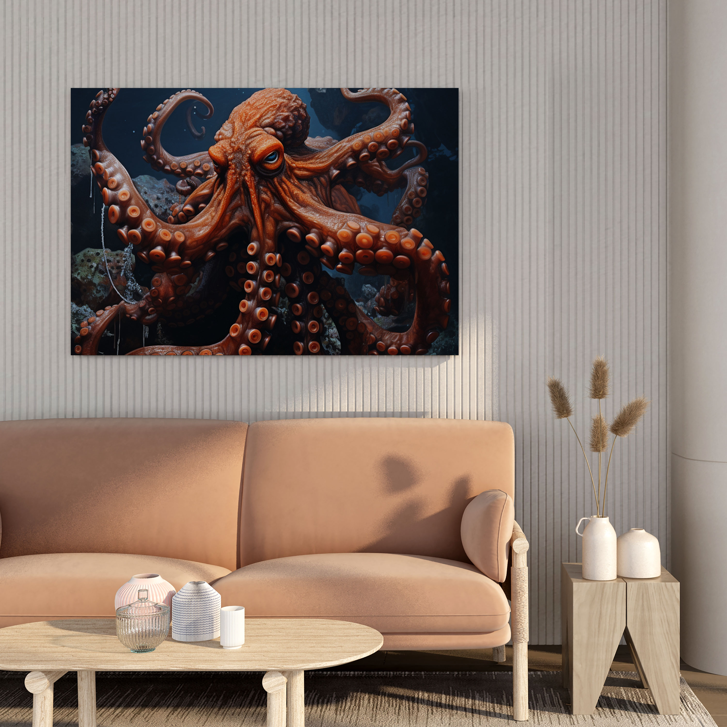 Octopus Canvas Print - Realistic Oil Painting - Octopus, Home Decoration, Wall Decoration, Realistic Art