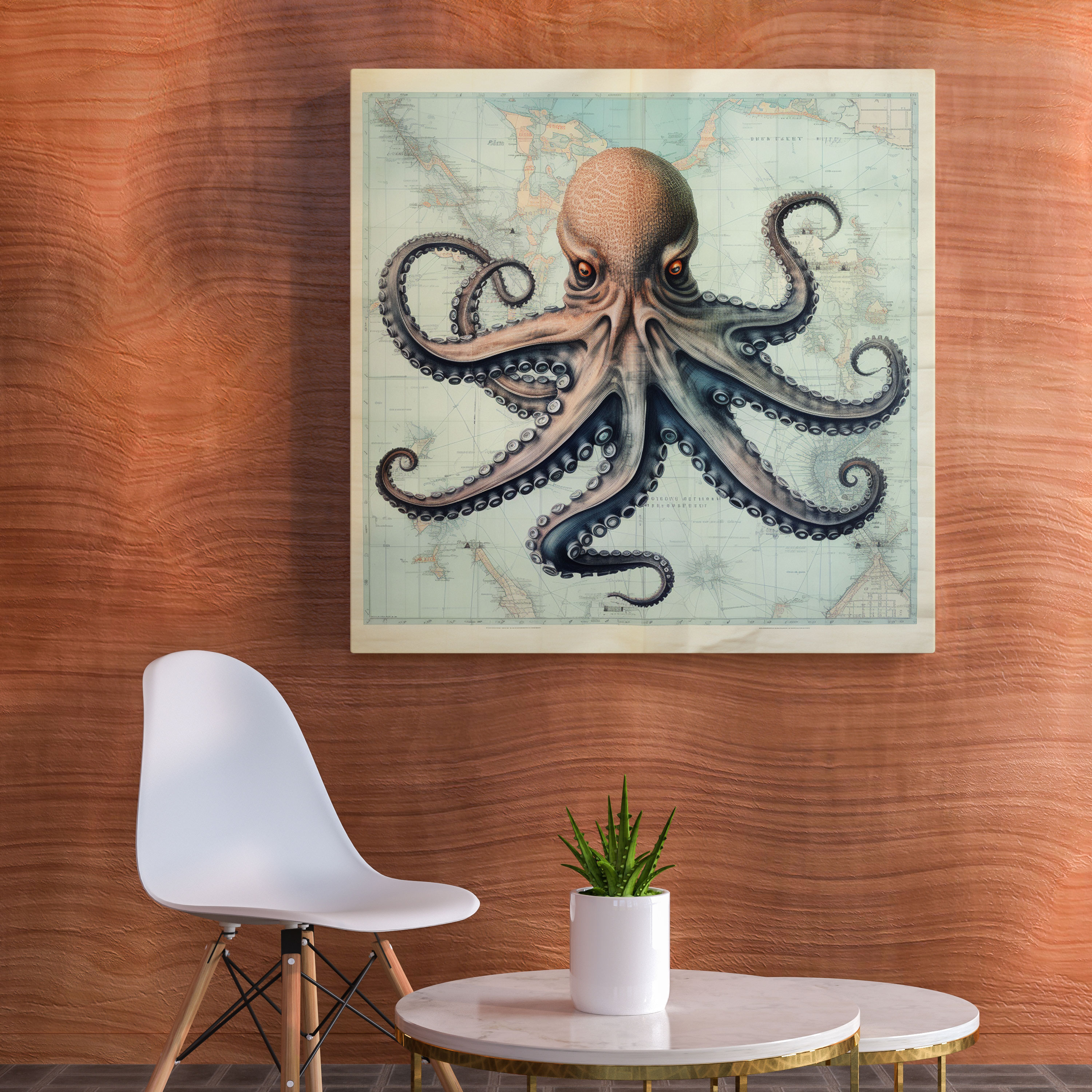 Octopus Wall Art - Collage Artwork - Octopus, Wall Decoration, Canvas Wall Art, Octopus