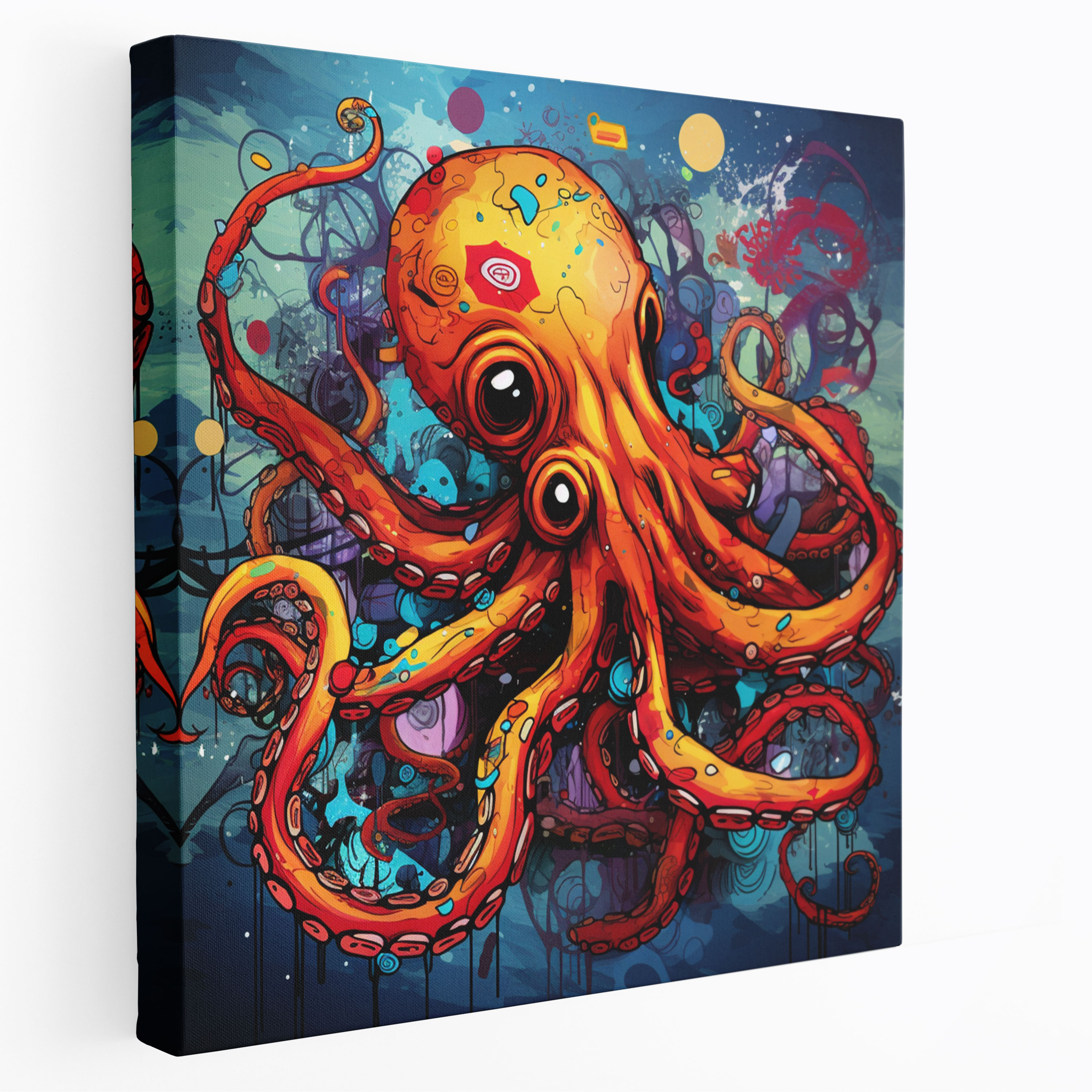 Octopus Canvas Print - Pop Art Style - Octopus, Octopus, Modern Decor, Vibrant Colors