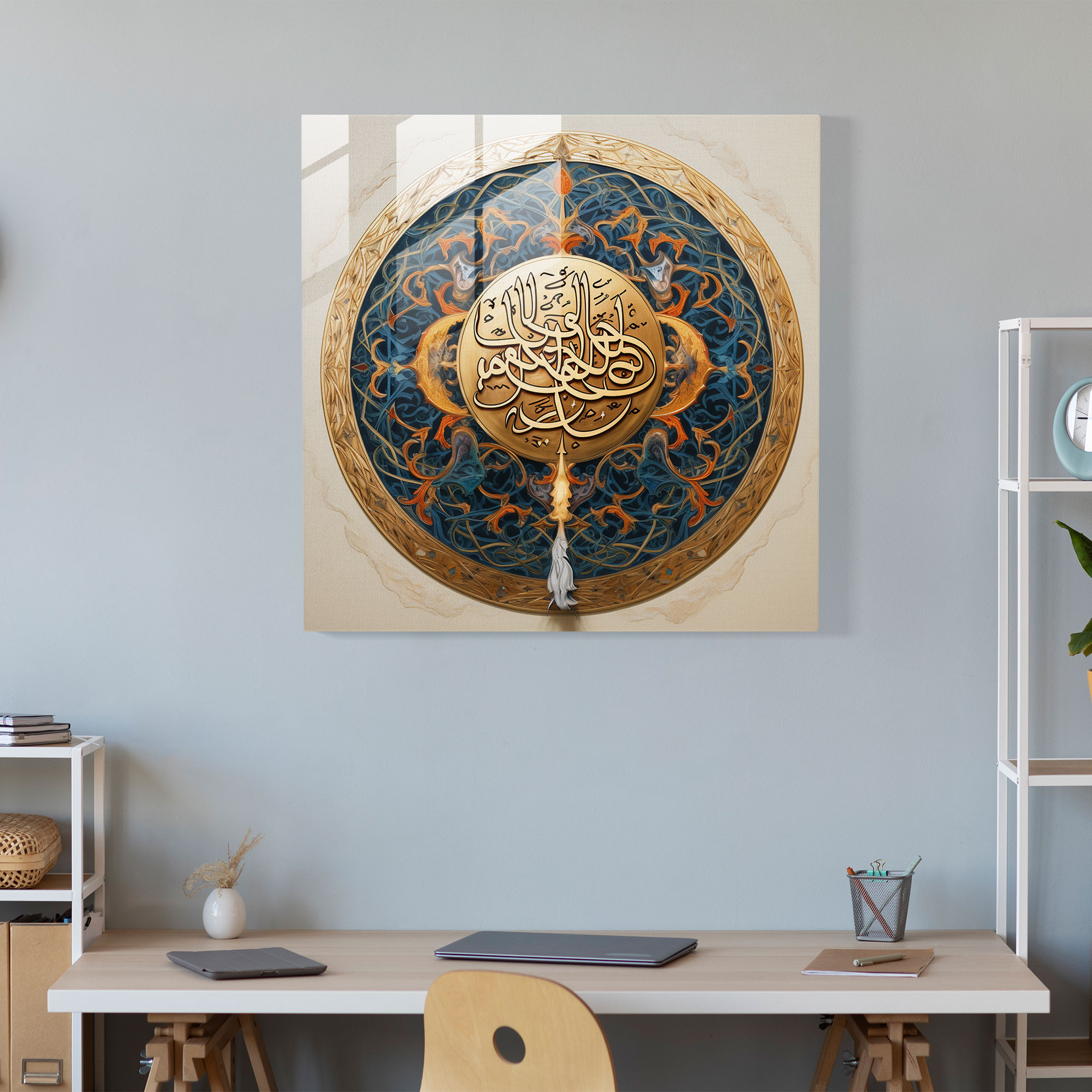 Ottoman Empire Calligraphy Glass Print - Ottoman Empire, Wall Decoration, Arabic Script, Glass Wall Art