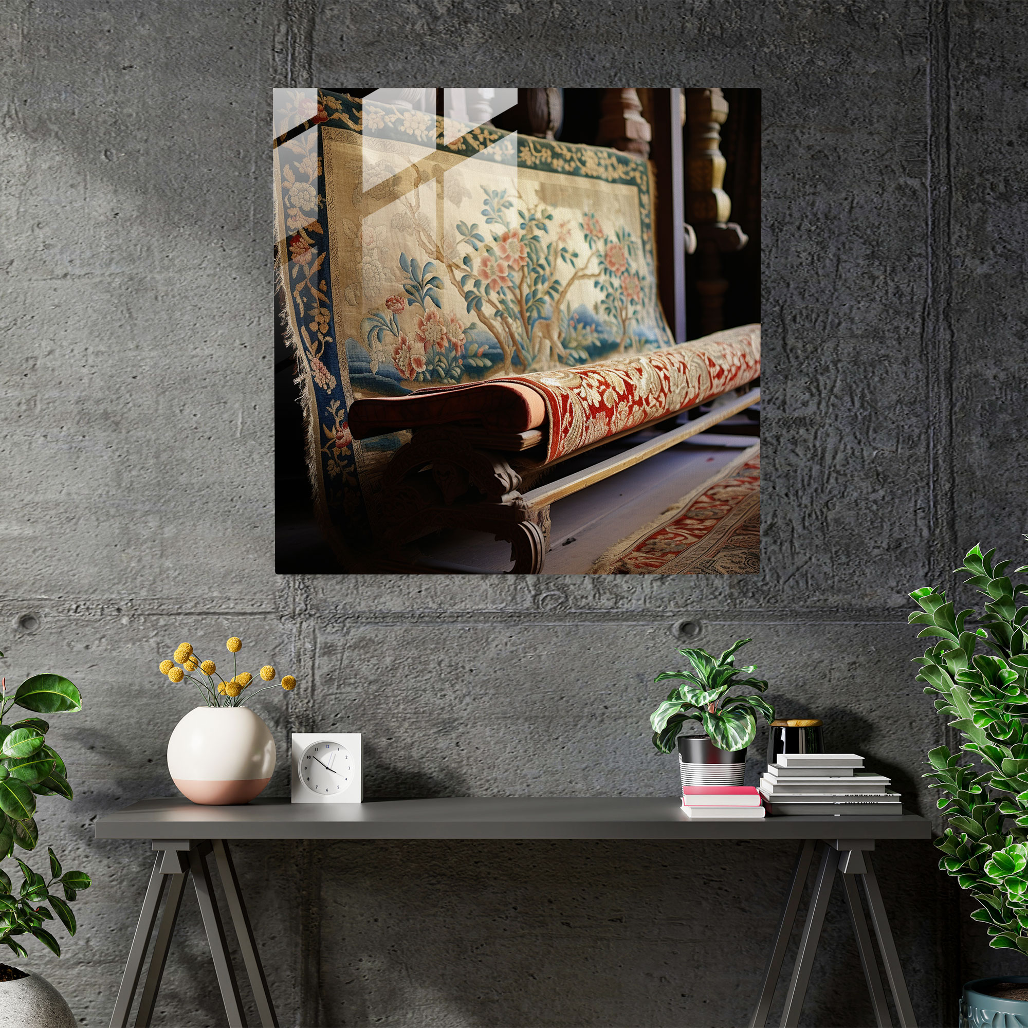 Ottoman Empire Textiles Glass Print - Ottoman Empire, Glass Wall Art, Home Decoration, Glass Print