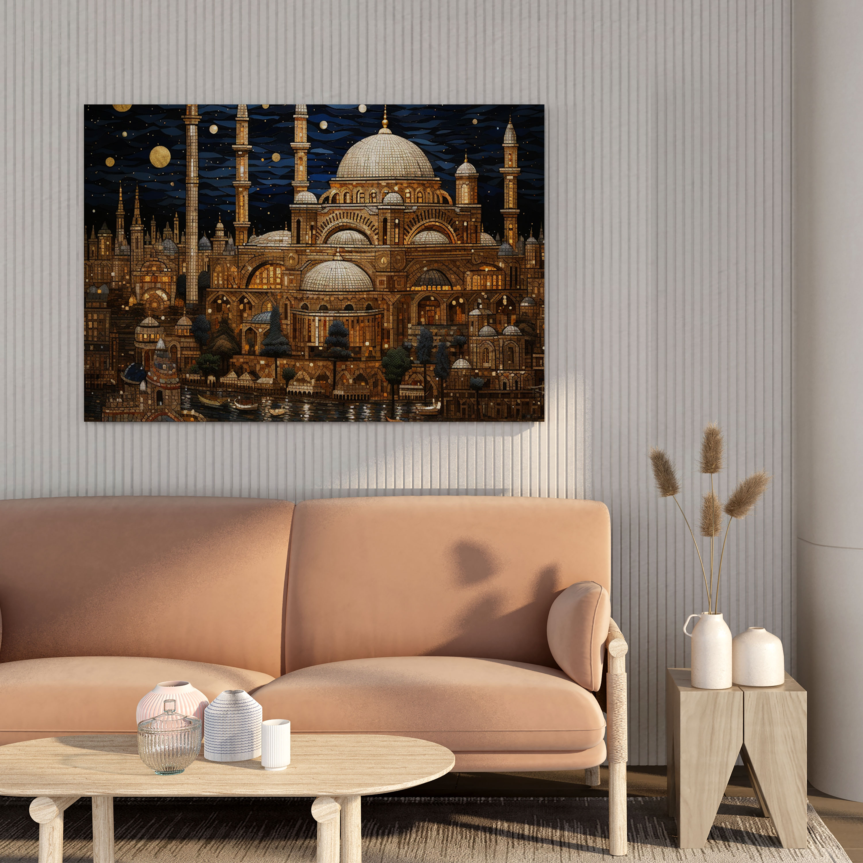 Exquisite Ottoman Empire Architectural Wonders Mosaic Canvas Print