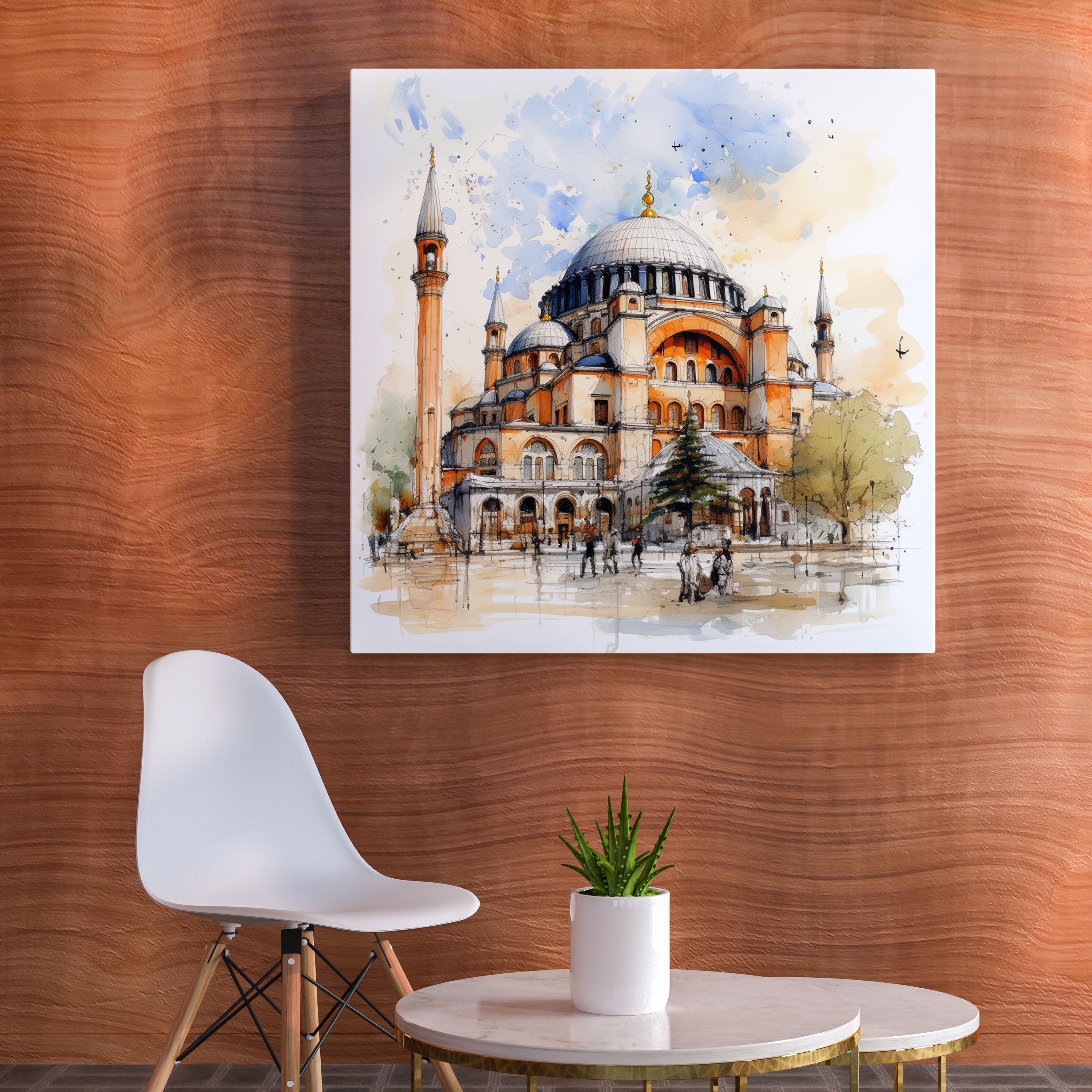 Mesmerizing Hagia Sophia Dome Sketch Canvas Print