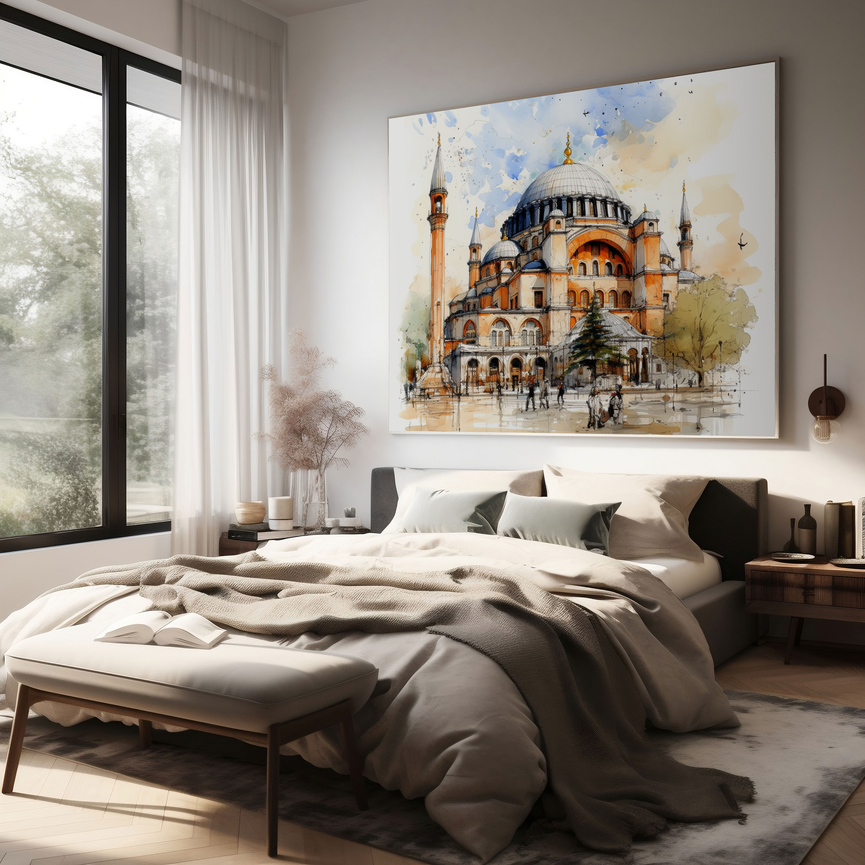 Mesmerizing Hagia Sophia Dome Sketch Canvas Print