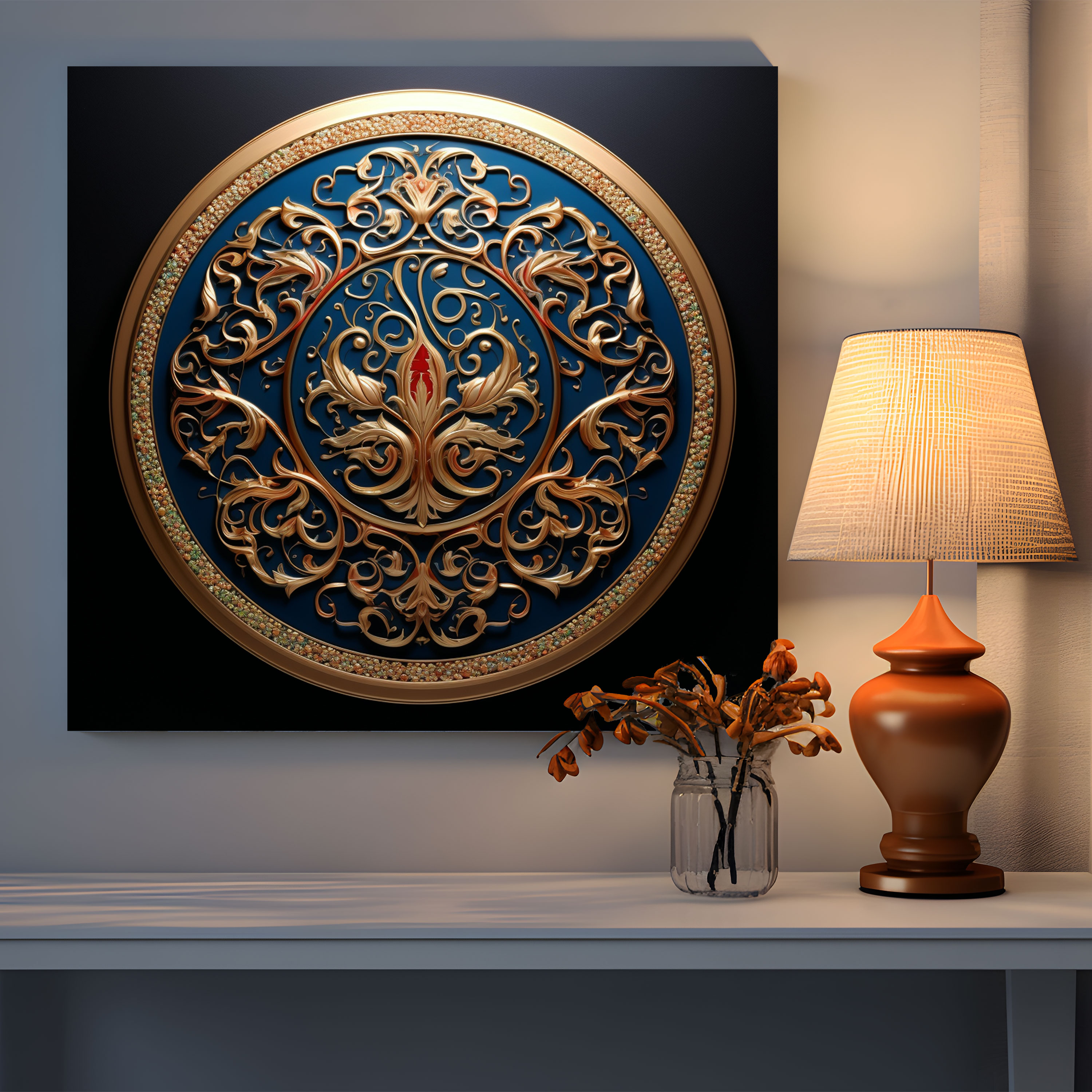 Ottoman Crest Calligraphy Canvas Print