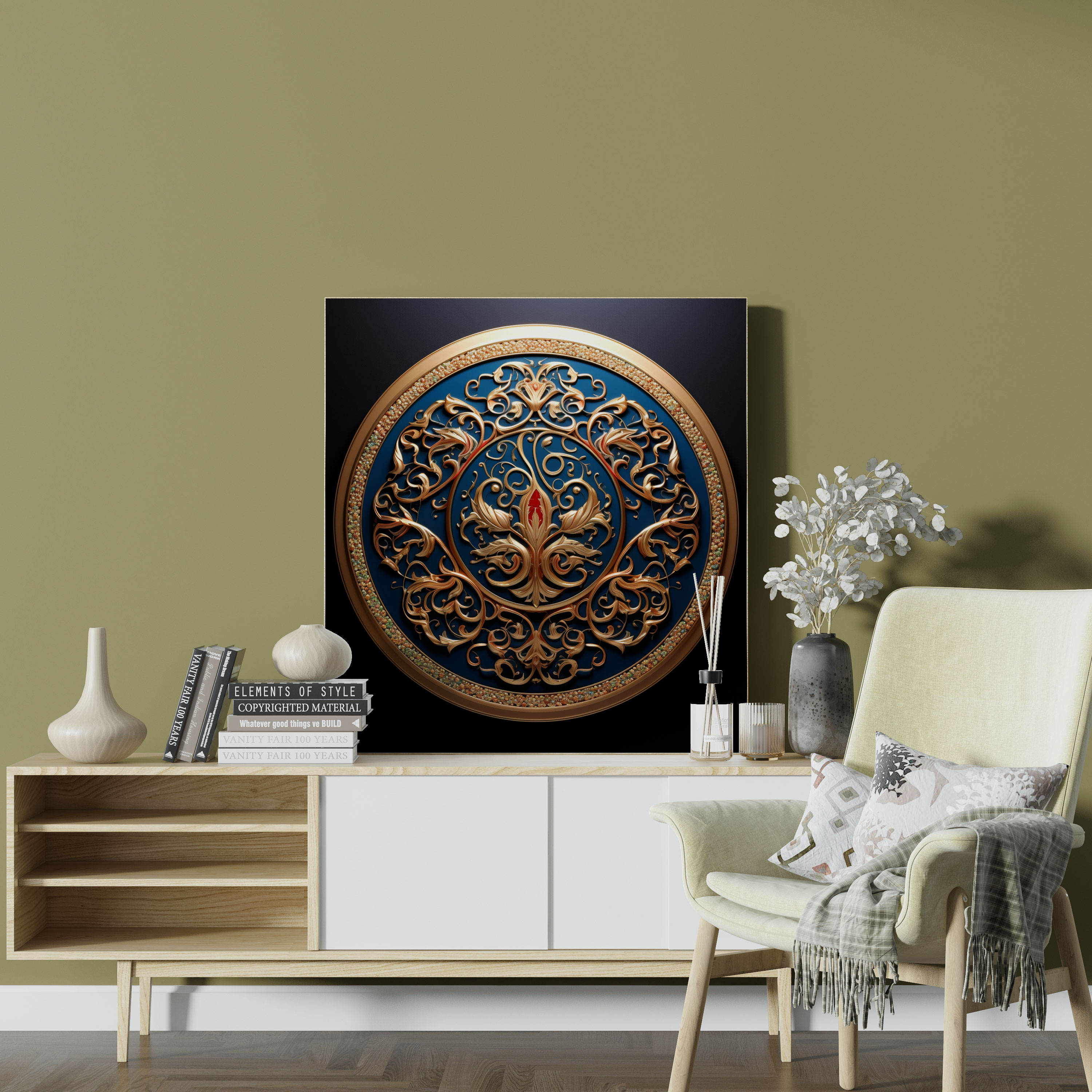 Ottoman Crest Calligraphy Canvas Print