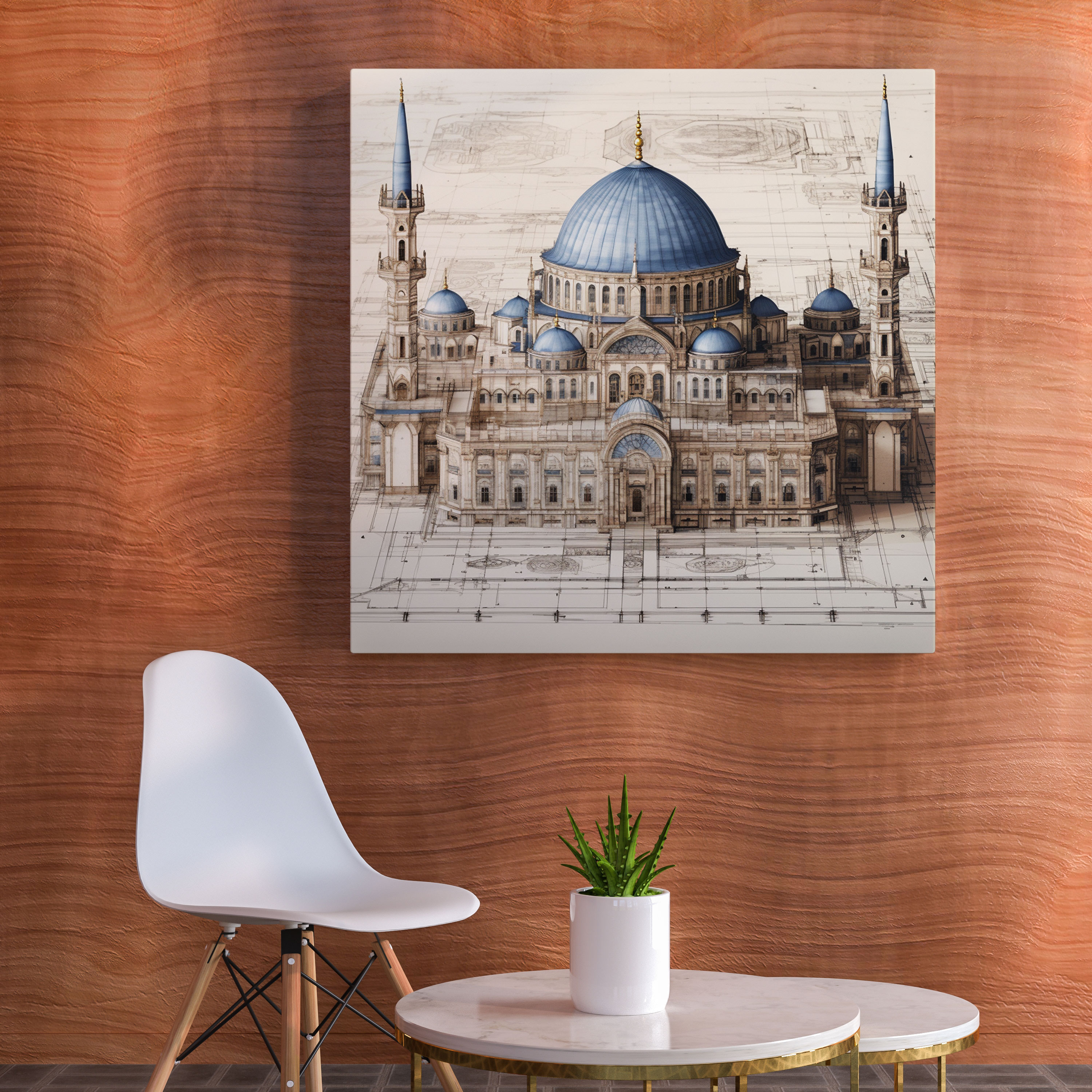 Ottoman Empire Canvas Print - Architectural Blueprint - High Quality Wall Decoration