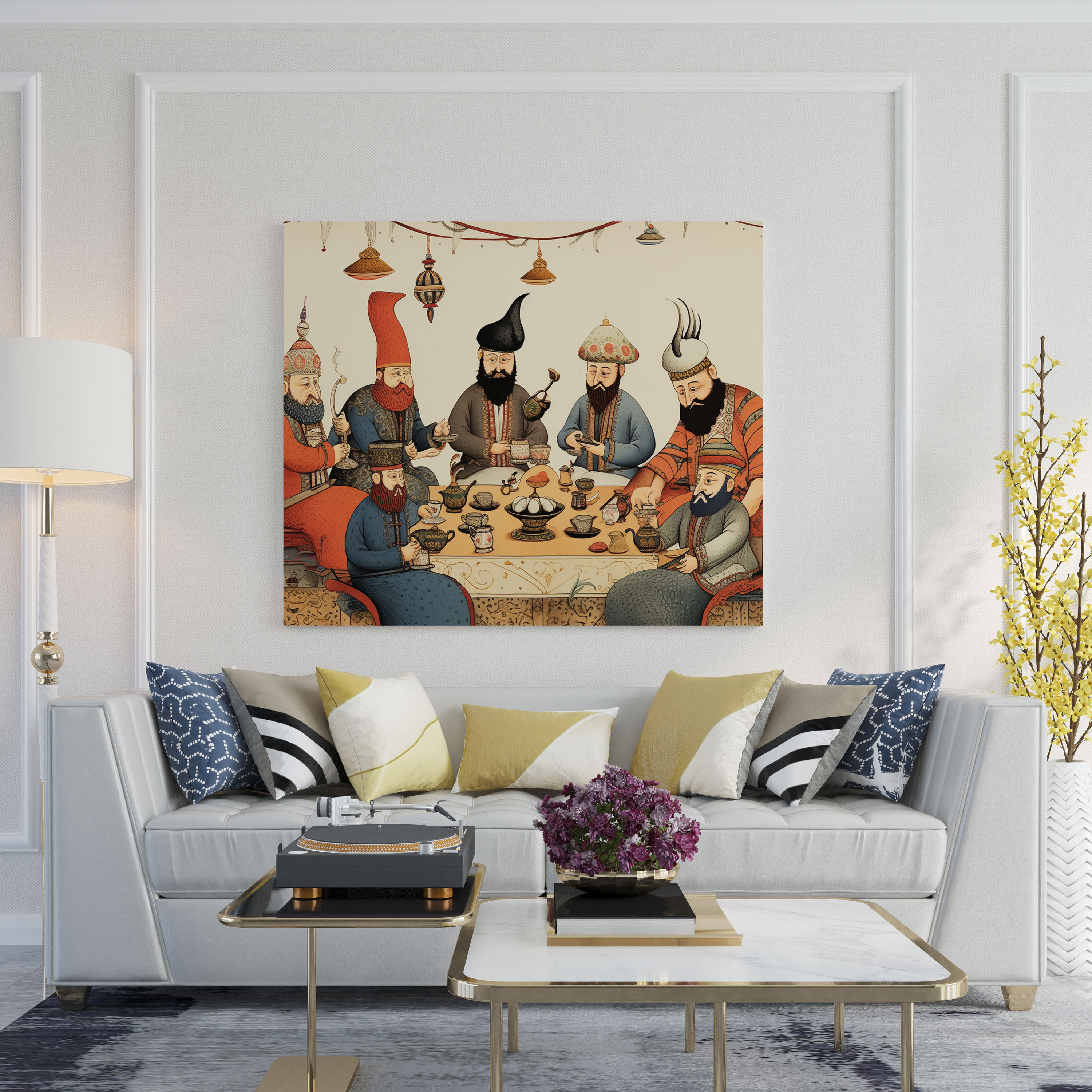 Ottoman Empire Canvas Print - Whimsical Tea Ceremony - High Quality Wall Art
