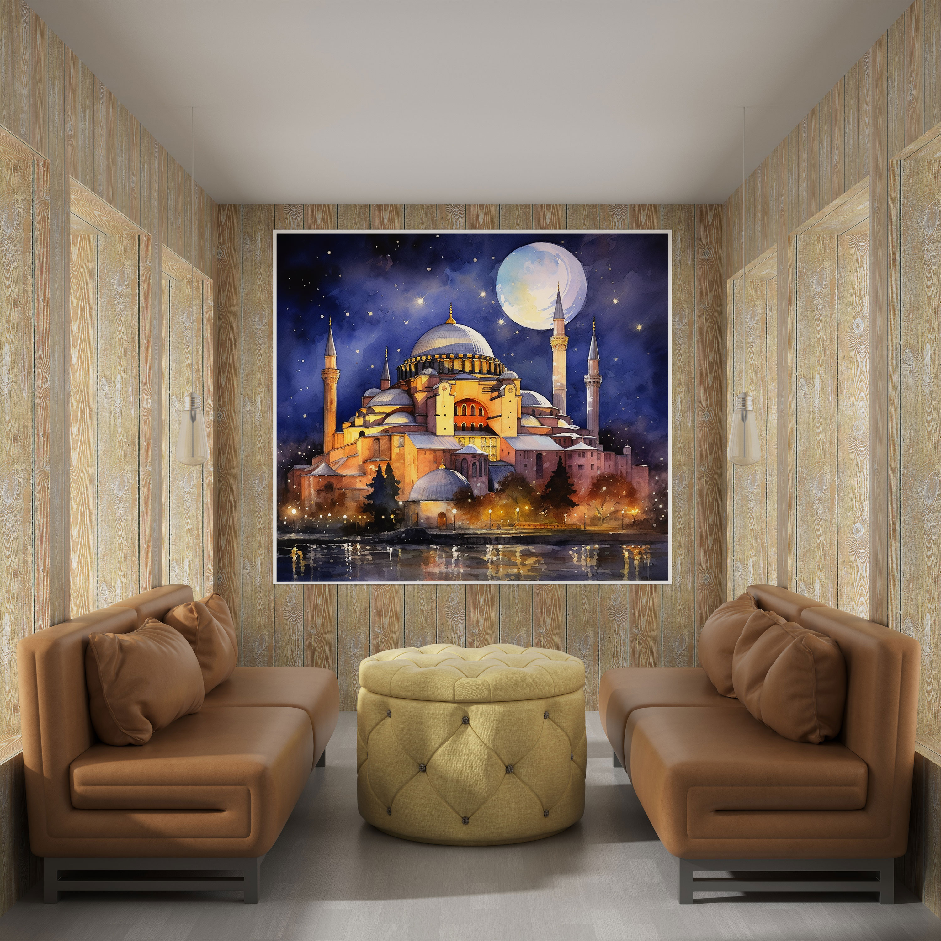 Hagia Sophia Moonlight Canvas Print