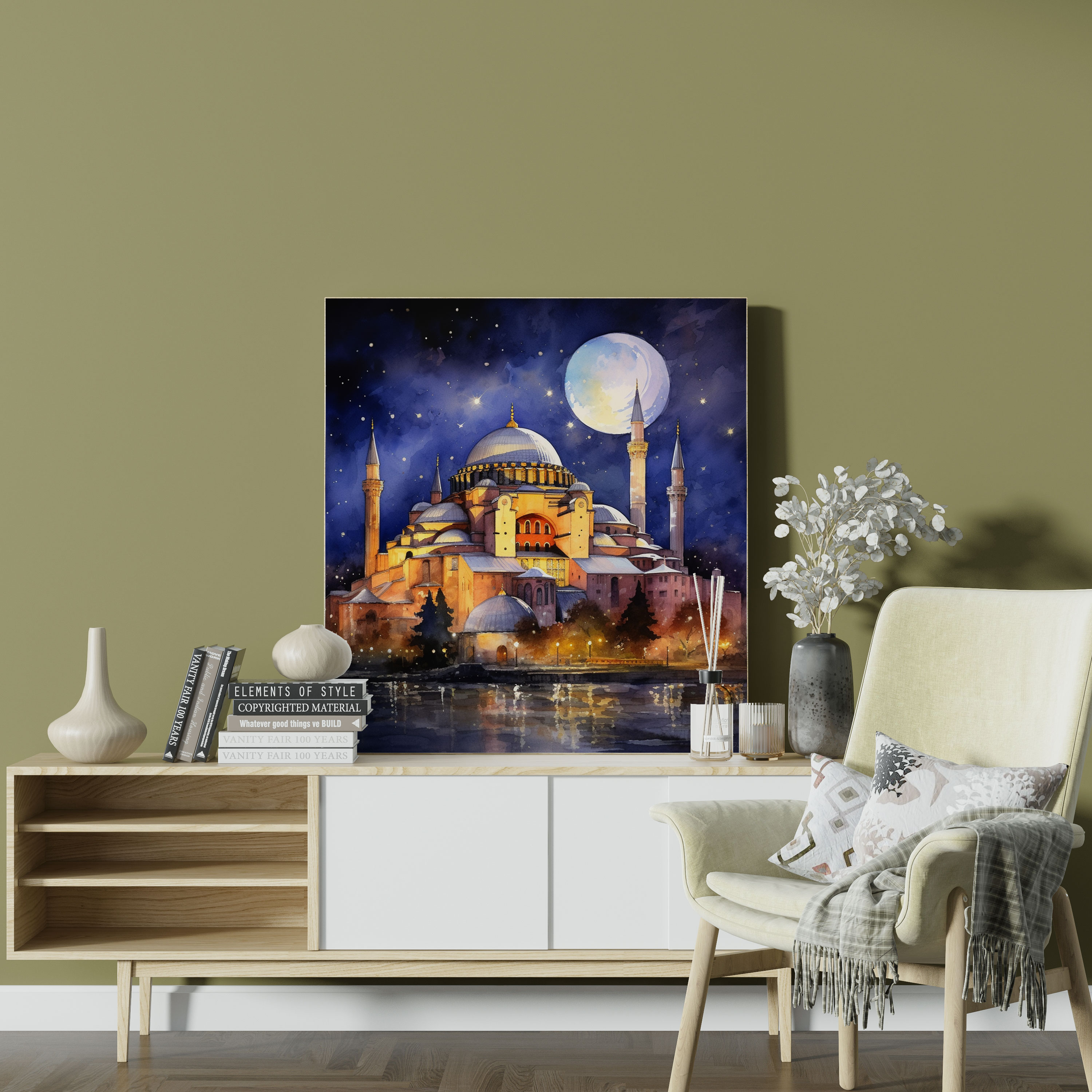 Hagia Sophia Moonlight Canvas Print