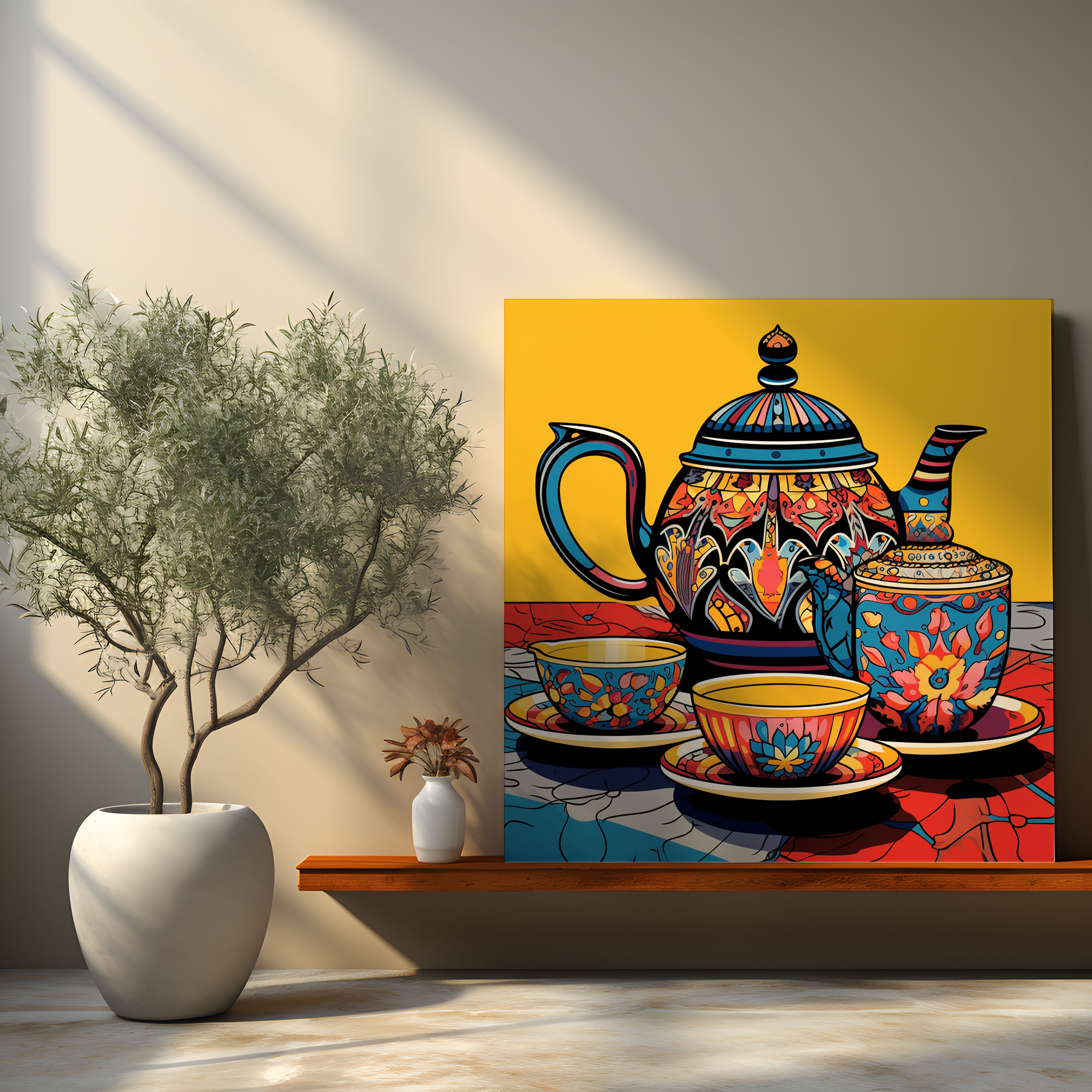 Ottoman Tea Set Pop Art Canvas Print