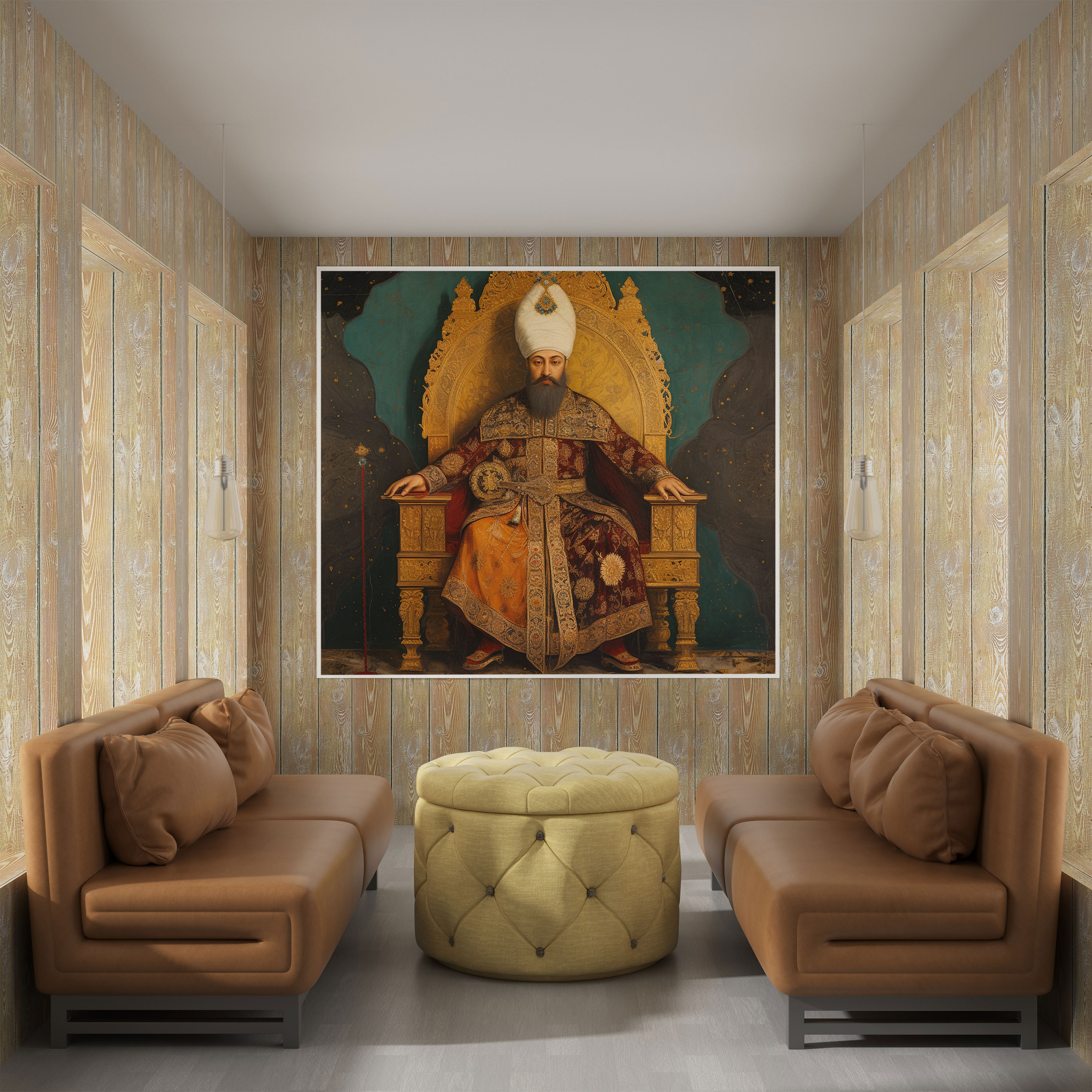 Traditional Turkish Painting Ottoman Sultan Canvas Print