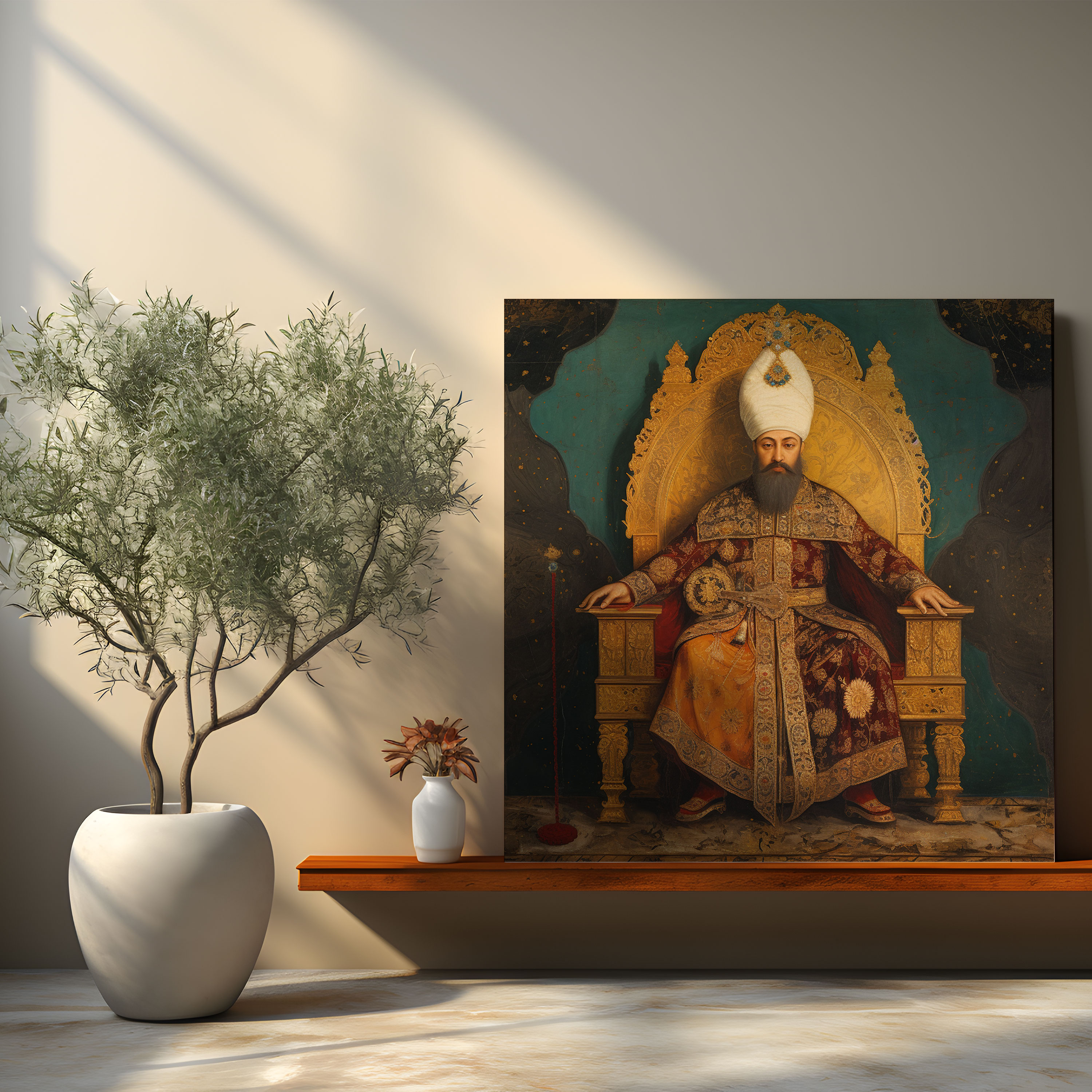 Traditional Turkish Painting Ottoman Sultan Canvas Print