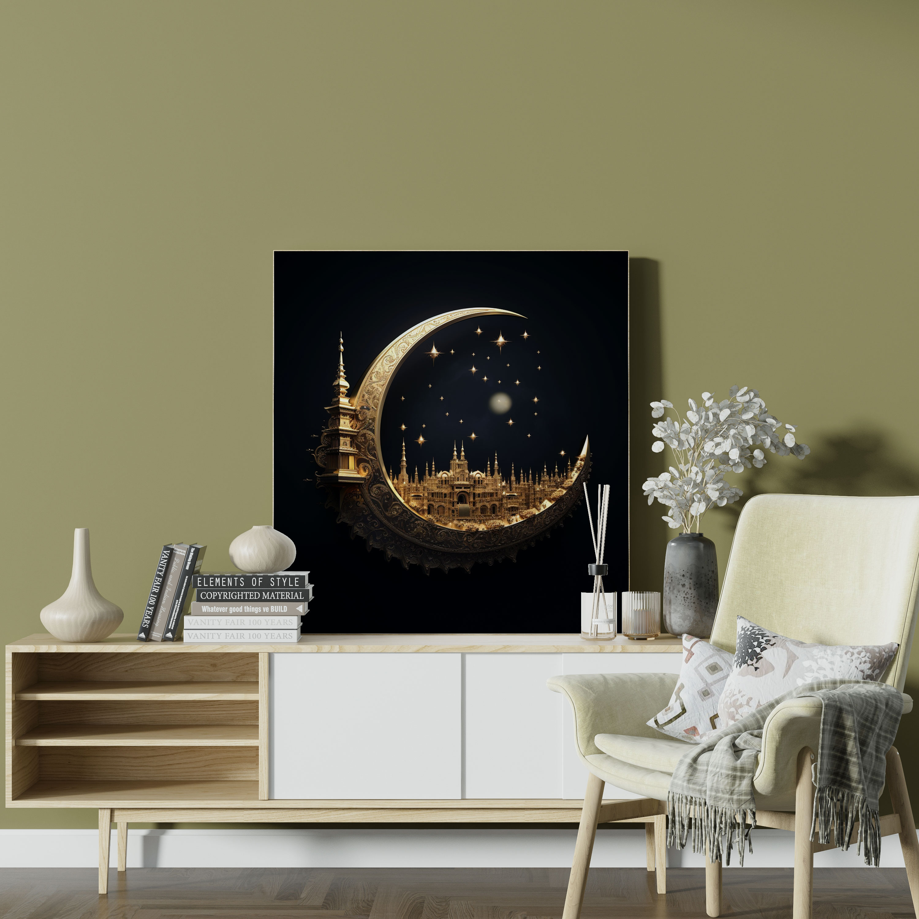 Majestic Crescent Moon Ottoman Empire Canvas Print