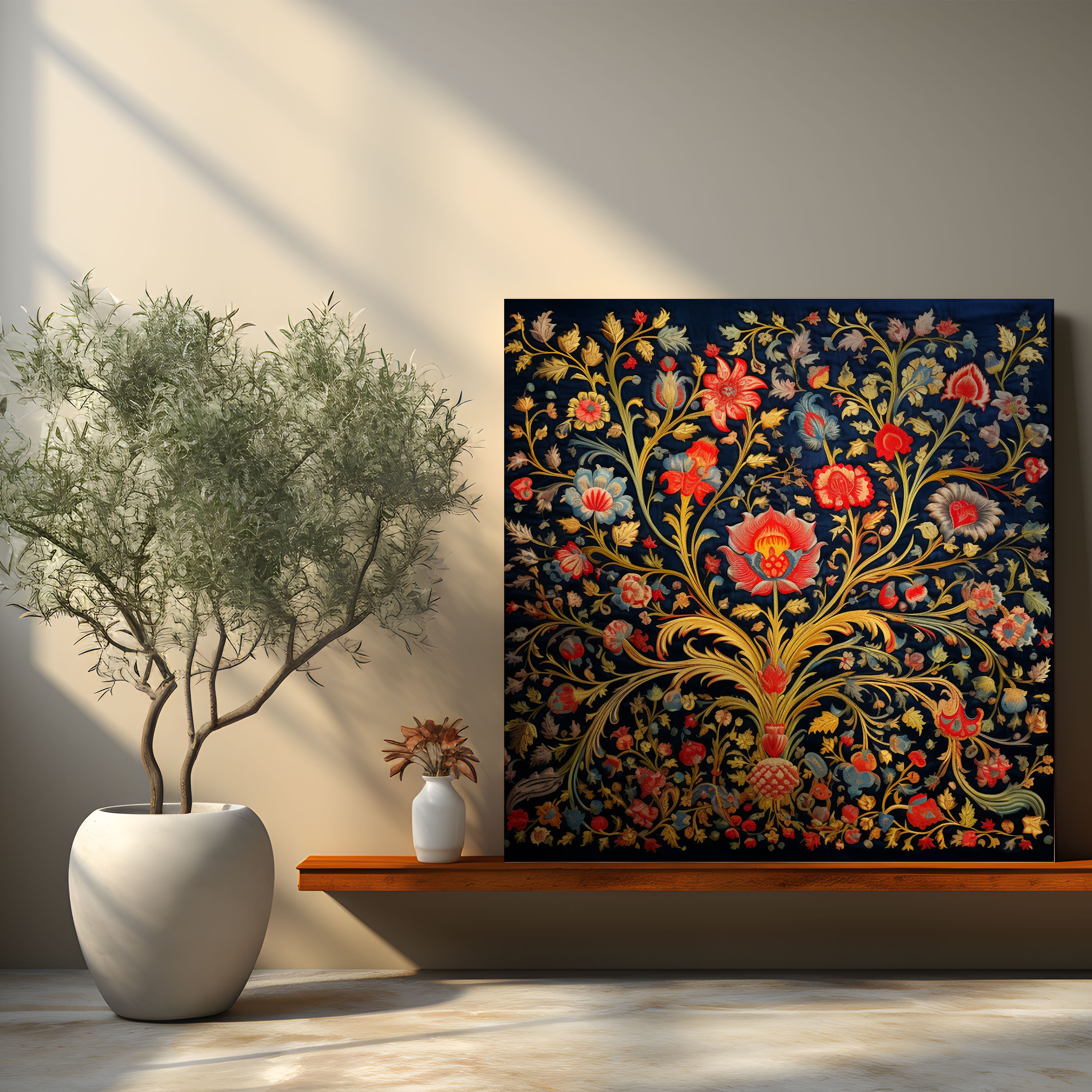 Luxurious Ottoman Empire Tapestry Canvas Print | Rich Embroidery Details