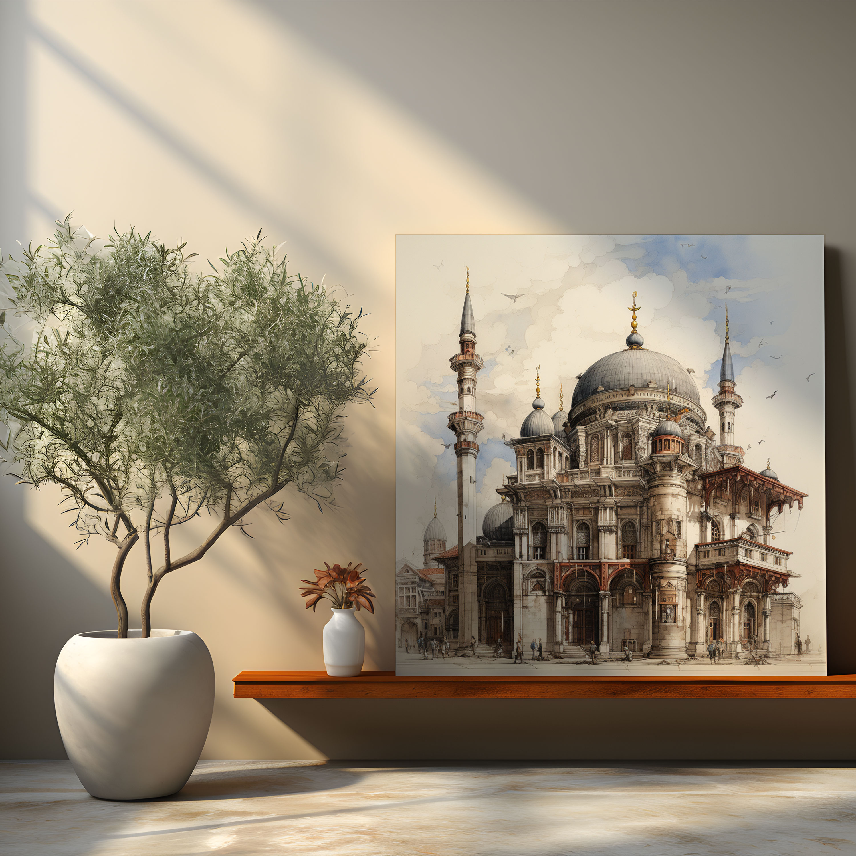 El Yapımı Osmanlı Sarayı Kanvas Tablo